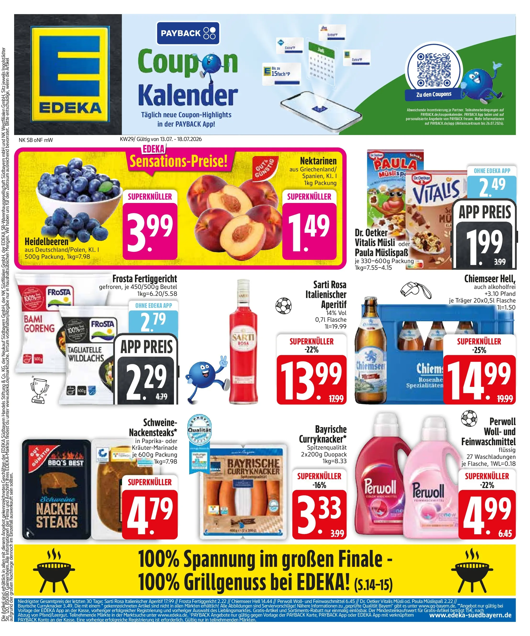 Edeka prospekt Sauerlach (ab 13.07.2026) » Angebote Online | Seite: 3 | Produkte: Nektarinen, Perwoll, Frosta, Heidelbeeren