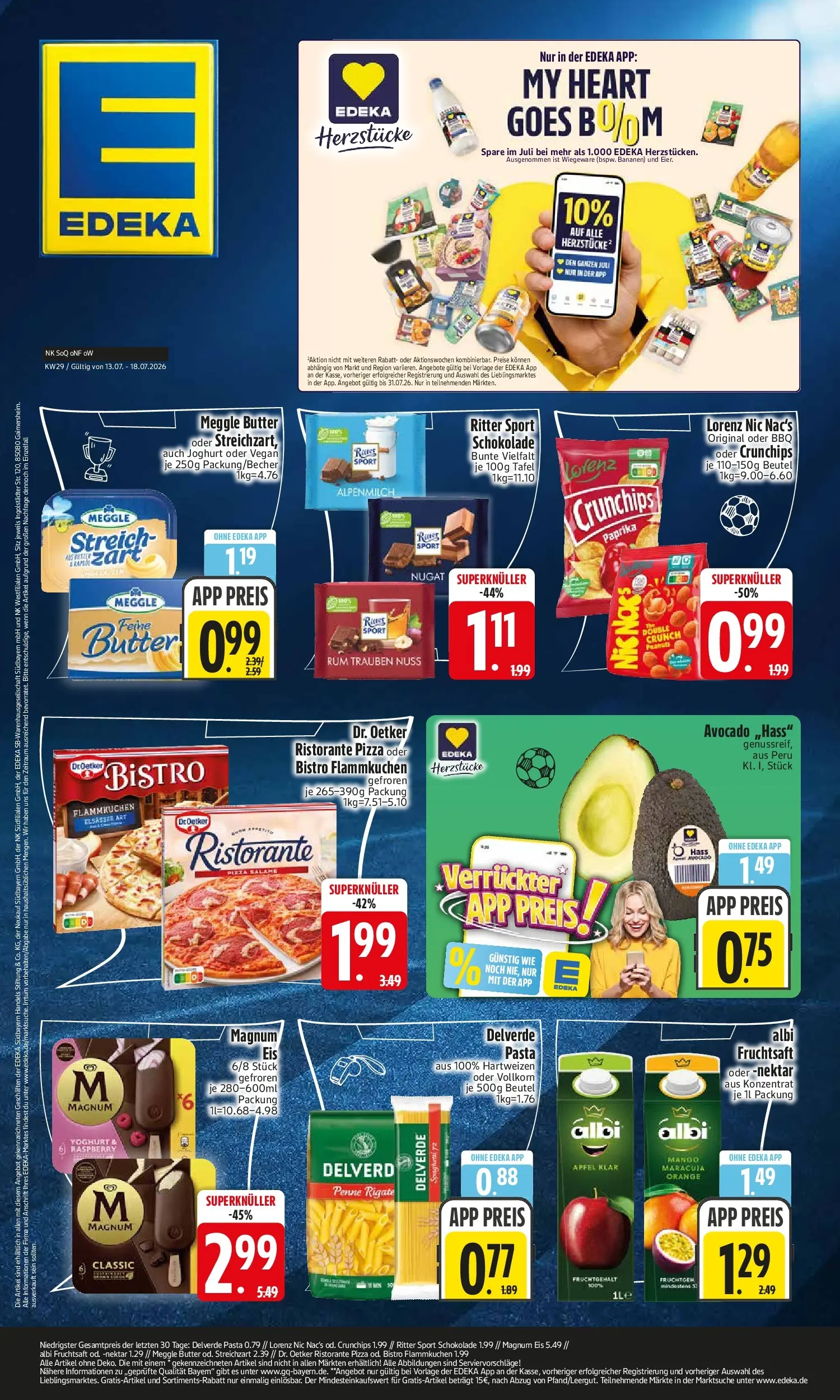 Edeka prospekt Erdweg (ab 13.07.2026) » Angebote Online | Seite: 1 | Produkte: Ristorante, Trauben, Rum, Avocado