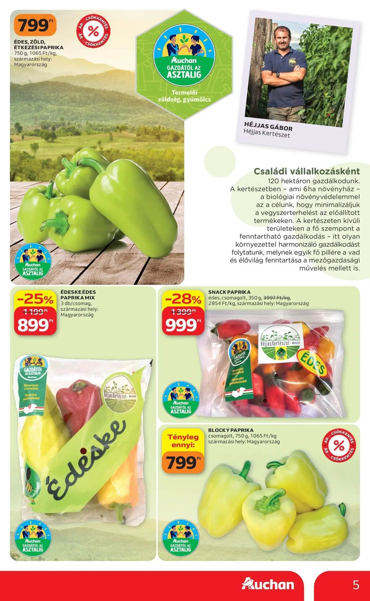 Auchan akciós újság Miskolc - 2026.07.09. -tól/töl > akció, lapozható szórólap 🛍️ | Oldal: 5 | Termékek: Gyümölcs