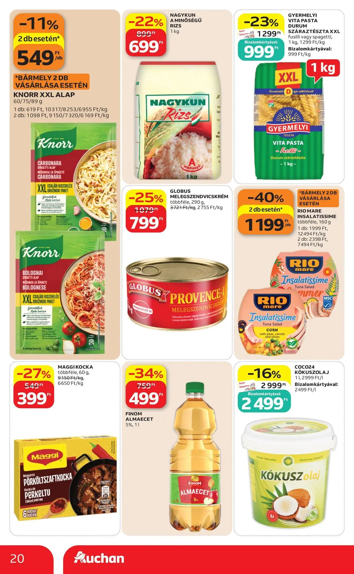 Auchan akciós újság Miskolc - 2026.07.09. -tól/töl > akció, lapozható szórólap 🛍️ | Oldal: 20 | Termékek: Cider, Maggi, Almaecet, Száraztészta
