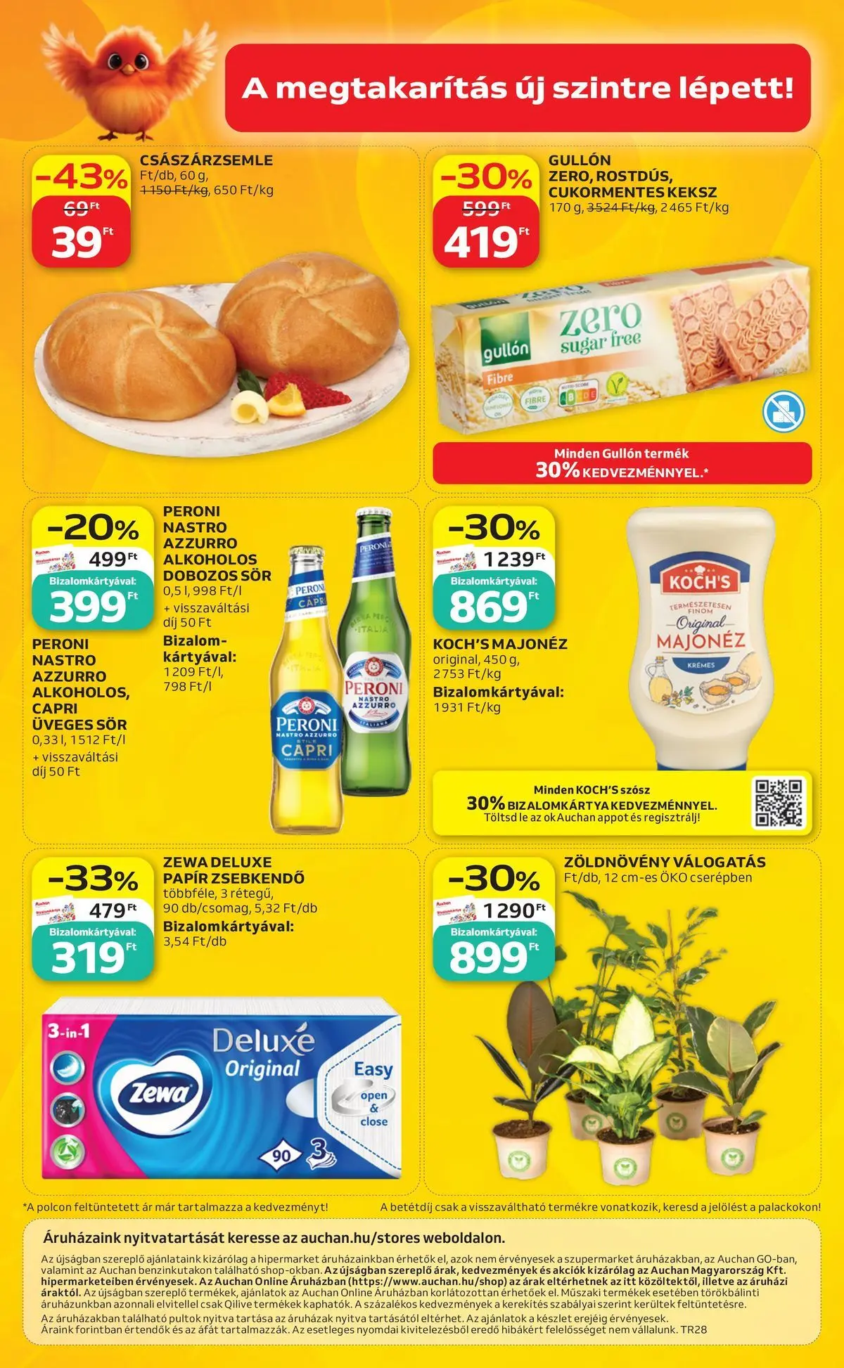Auchan akciós újság Miskolc - 2026.07.09. -tól/töl > akció, lapozható szórólap 🛍️ | Oldal: 50 | Termékek: Császárzsemle, Dobozos sör, Sör, Szósz