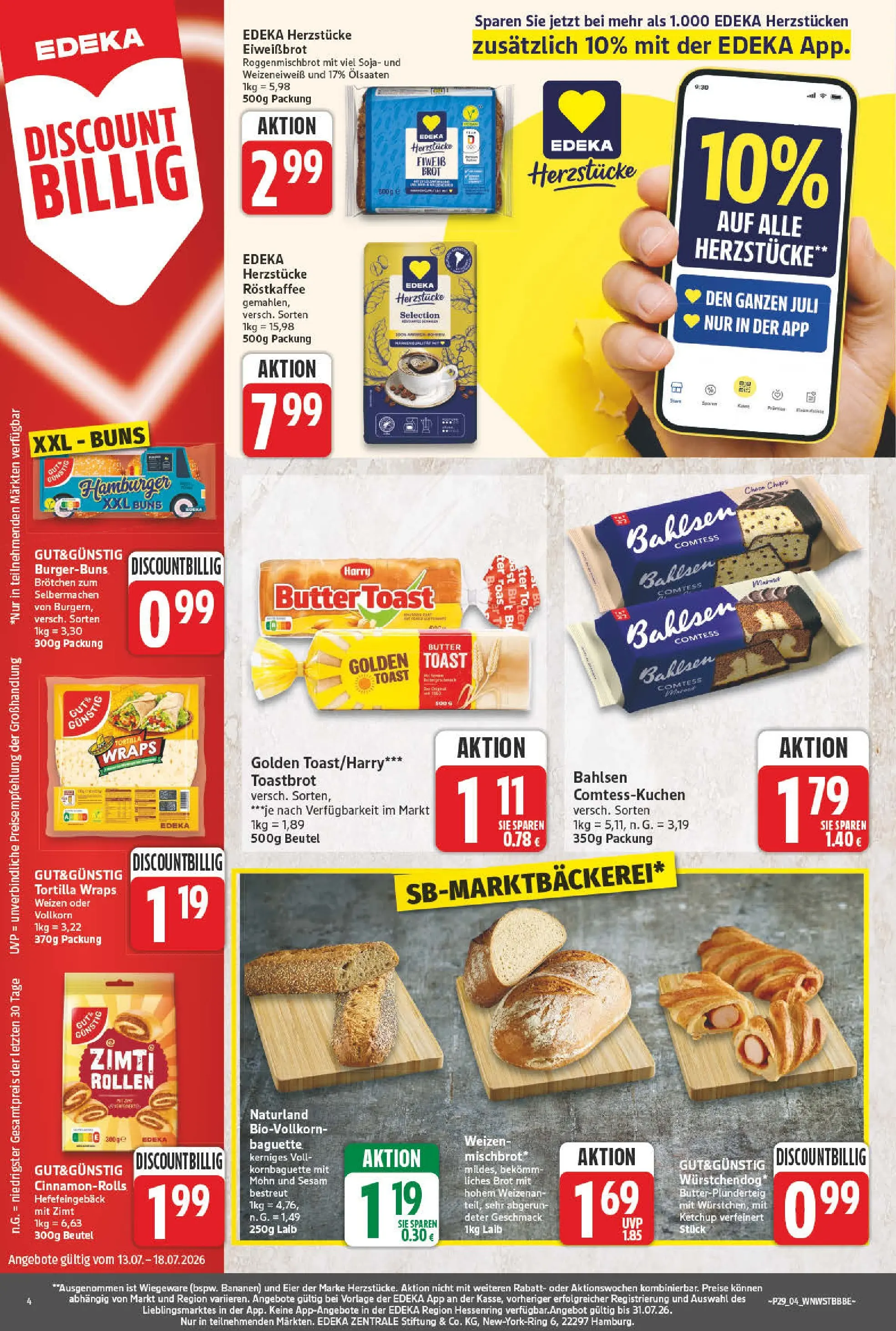 Angebote - Wochenangebote (ab 12.07.2026) zum Blättern | Seite: 4 | Produkte: Toast, Brot, Chips, Ketchup