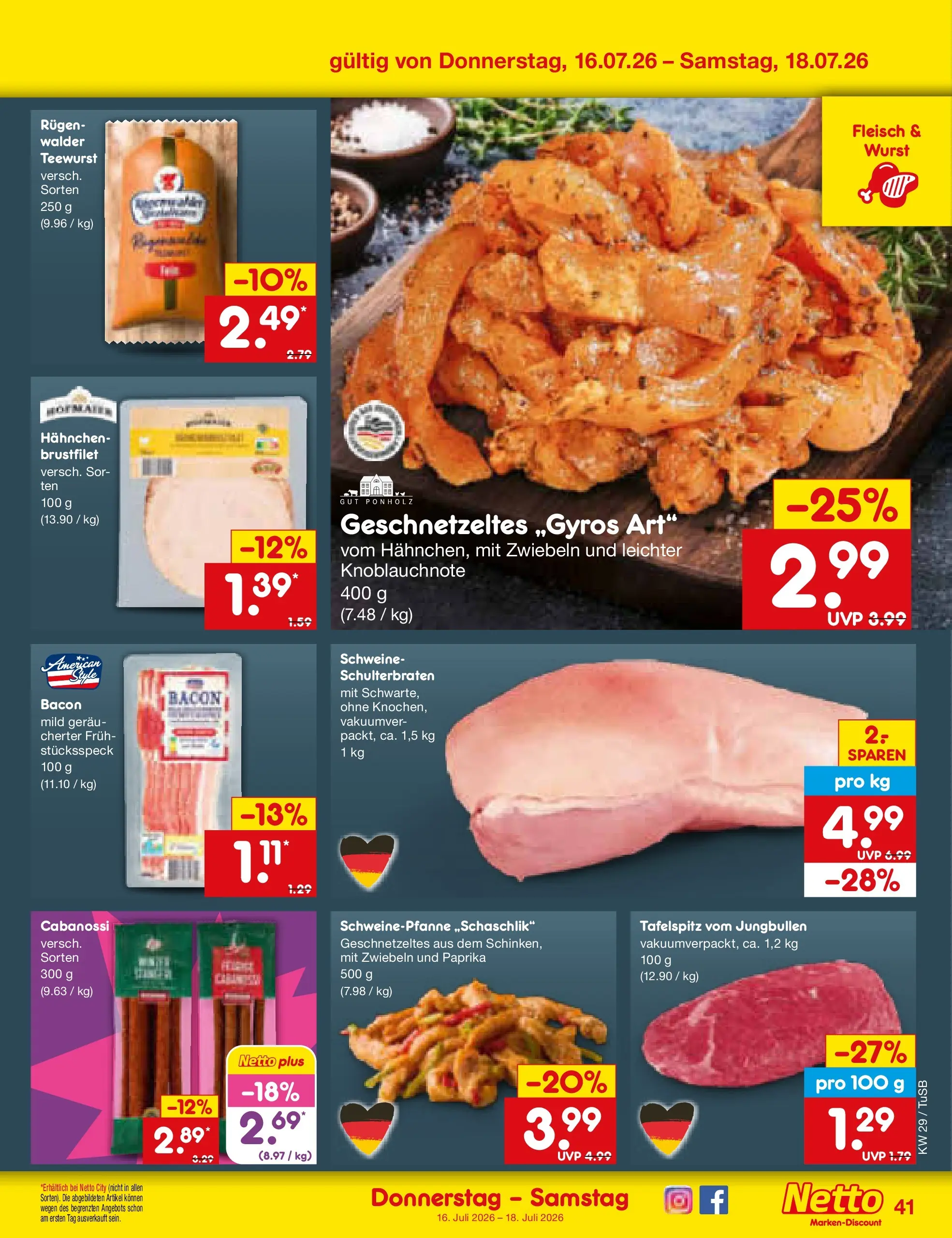 Netto Marken-Discount Prospekt Sindelfingen (ab 13.07.2026) ยป Angebote | Seite: 59 | Produkte: Tafelspitz, Hahnchen, Zwiebeln, Fleisch Netto Marken-Discount Prospekt Sindelfingen (ab 13.07.2026) ยป Angebote | Seite: 59 | Produkte: Tafelspitz, Hahnchen, Zwiebeln, Fleisch
