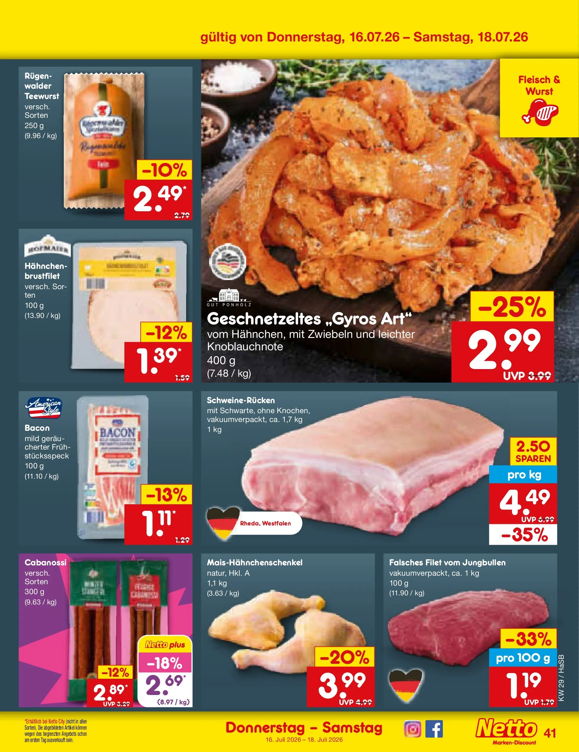 Netto Marken-Discount Prospekt Unna (ab 13.07.2026) ยป Angebote | Seite: 59 | Produkte: Hahnchen, Wurst, Schweinerucken, Fleisch Netto Marken-Discount Prospekt Unna (ab 13.07.2026) ยป Angebote | Seite: 59 | Produkte: Hahnchen, Wurst, Schweinerucken, Fleisch