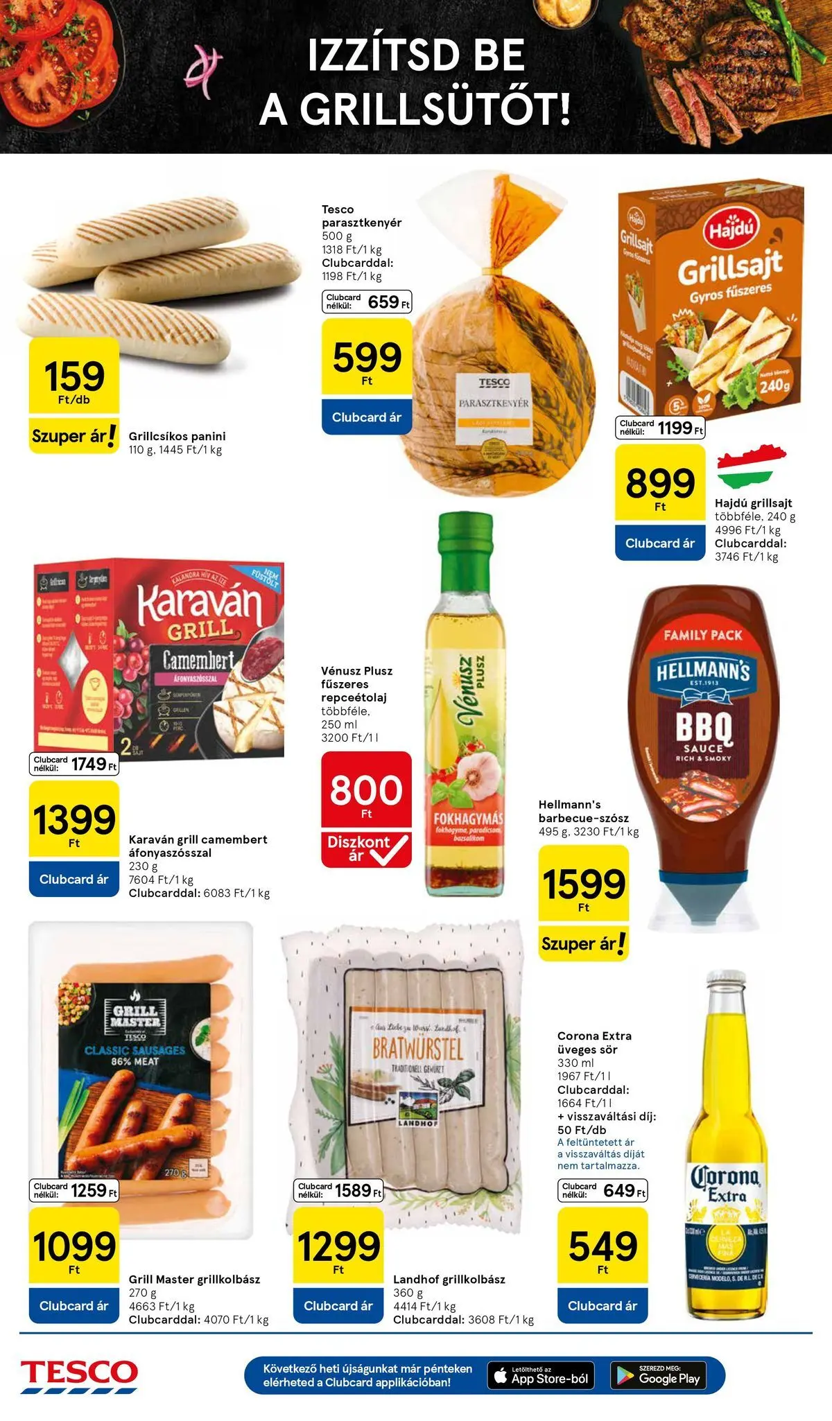 Tesco akciós újság - 2026.07.09.-tól - online | Oldal: 8 | Termékek: Grill, Grillsajt, Sör, Camembert