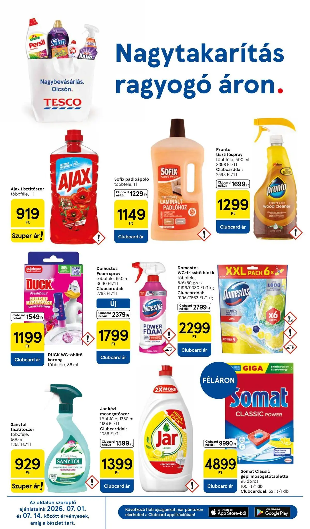 Tesco akciós újság - 2026.07.09.-tól - online | Oldal: 10 | Termékek: Lime, Persil, Somat, Mosogatószer