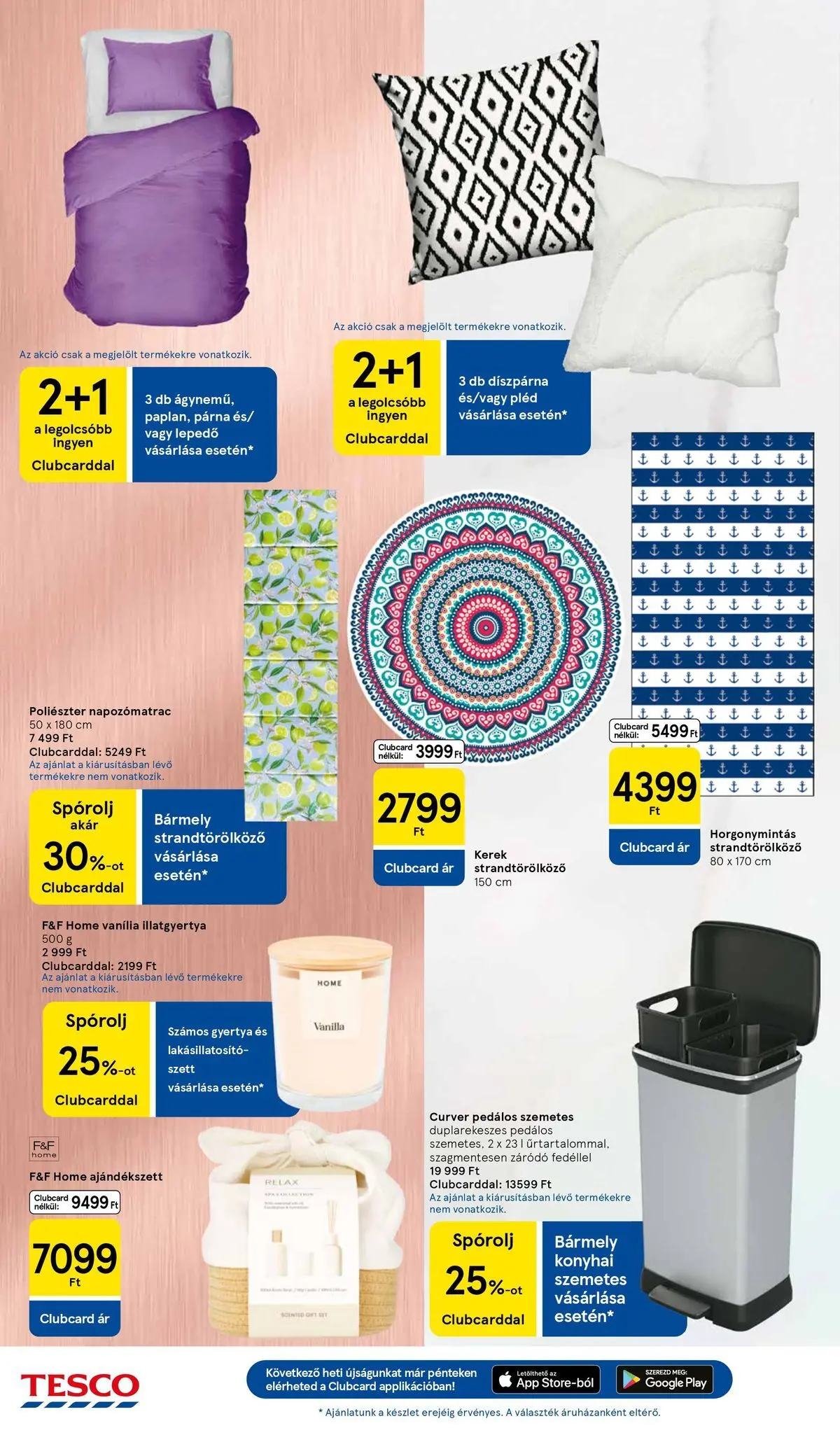 Tesco akciós újság - 2026.07.09.-tól - online | Oldal: 12 | Termékek: Szemetes, Párna, Gyertya, Pléd