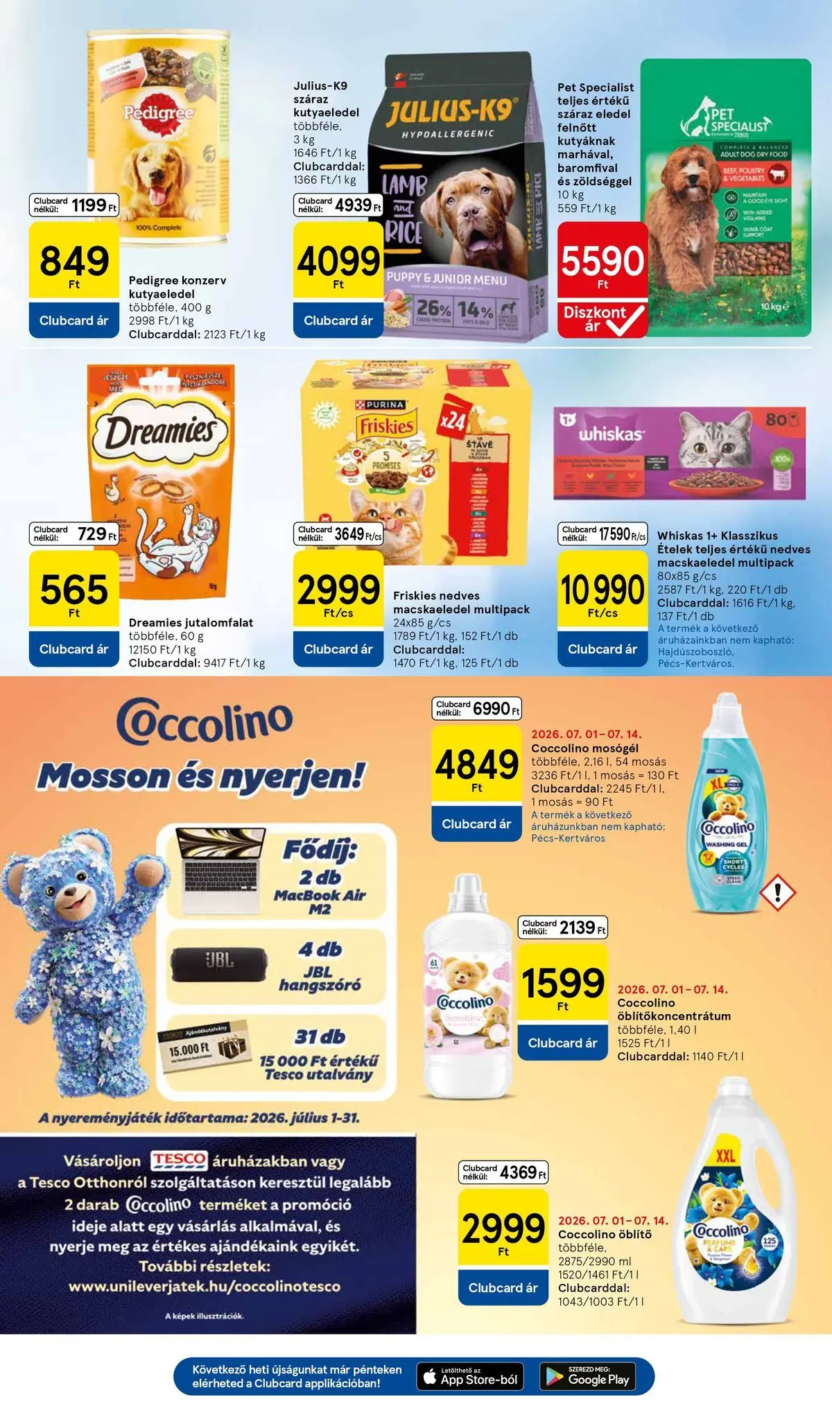 Tesco akciós újság - 2026.07.09.-tól - online | Oldal: 27 | Termékek: Coccolino, Hangszóró, Whiskas, Öblítő