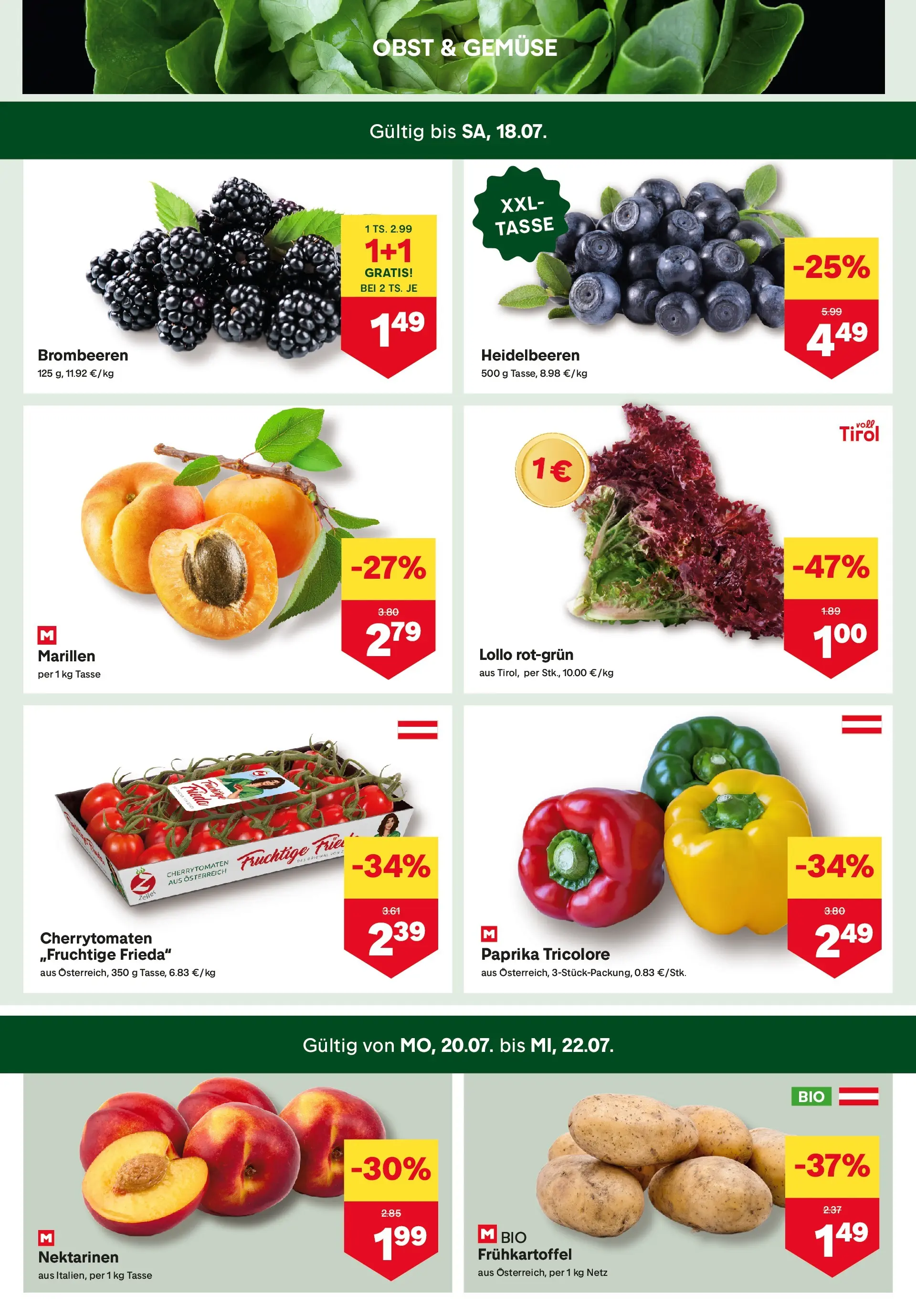 MPREIS Sillian von 15.07.2026 - Aktuelle Angebote | Seite: 2 | Produkte: Gemüse, Obst