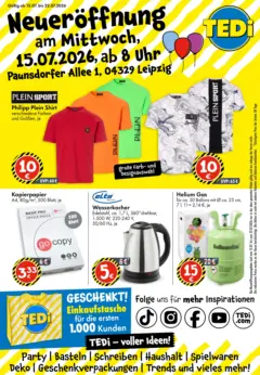 TEDi - TEDi Neueröffnung in Leipzig ab 15.07.2026 gültig TEDi - TEDi Neueröffnung in Leipzig ab 15.07.2026 gültig