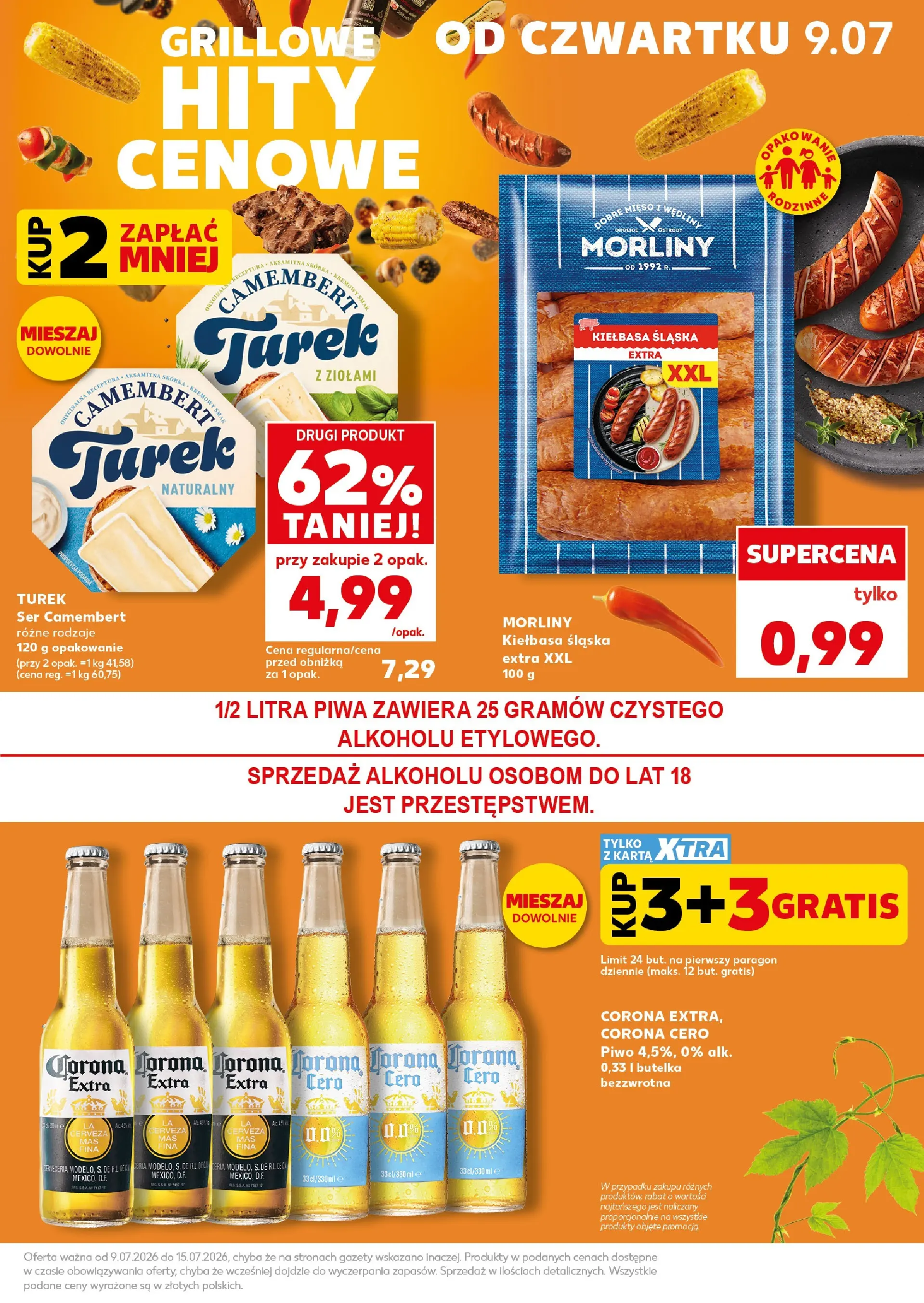Kaufland gazetka - Super Sobota od 11.07.2026 - od jutra PDF | Strona: 5 | Produkty: Kiełbasa, Ser camembert, Mięso, Piwo