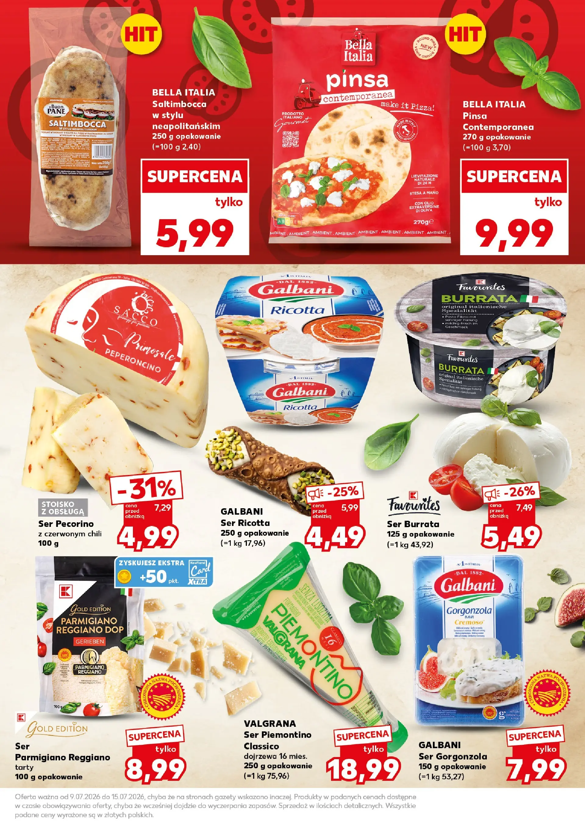 Kaufland gazetka - Super Sobota od 11.07.2026 - od jutra PDF | Strona: 15 | Produkty: Pecorino, Ser, Pizza, Pinsa