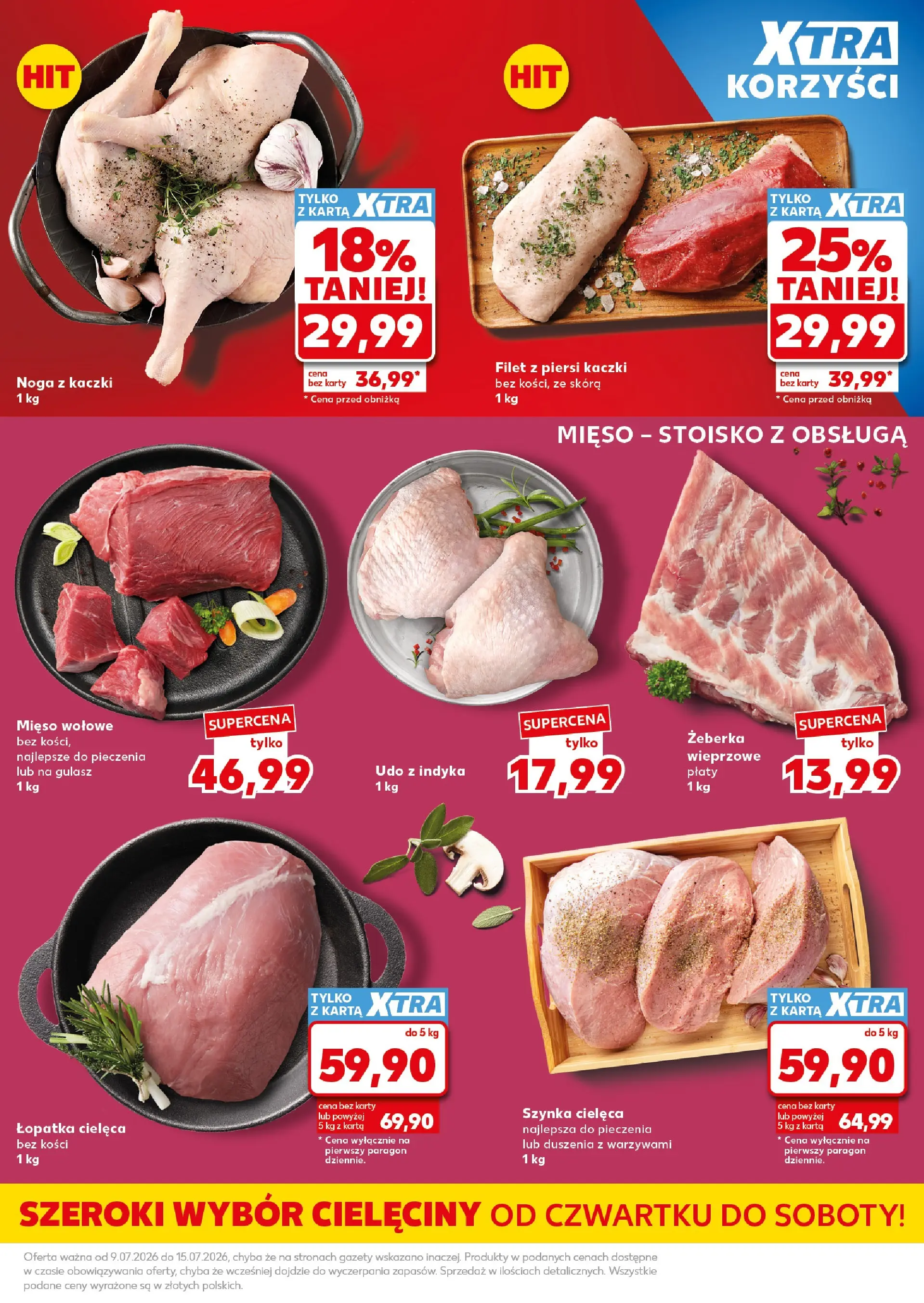 Kaufland gazetka - Super Sobota od 11.07.2026 - od jutra PDF | Strona: 23 | Produkty: Karta, Piersi, Noga z kaczki, Gulasz