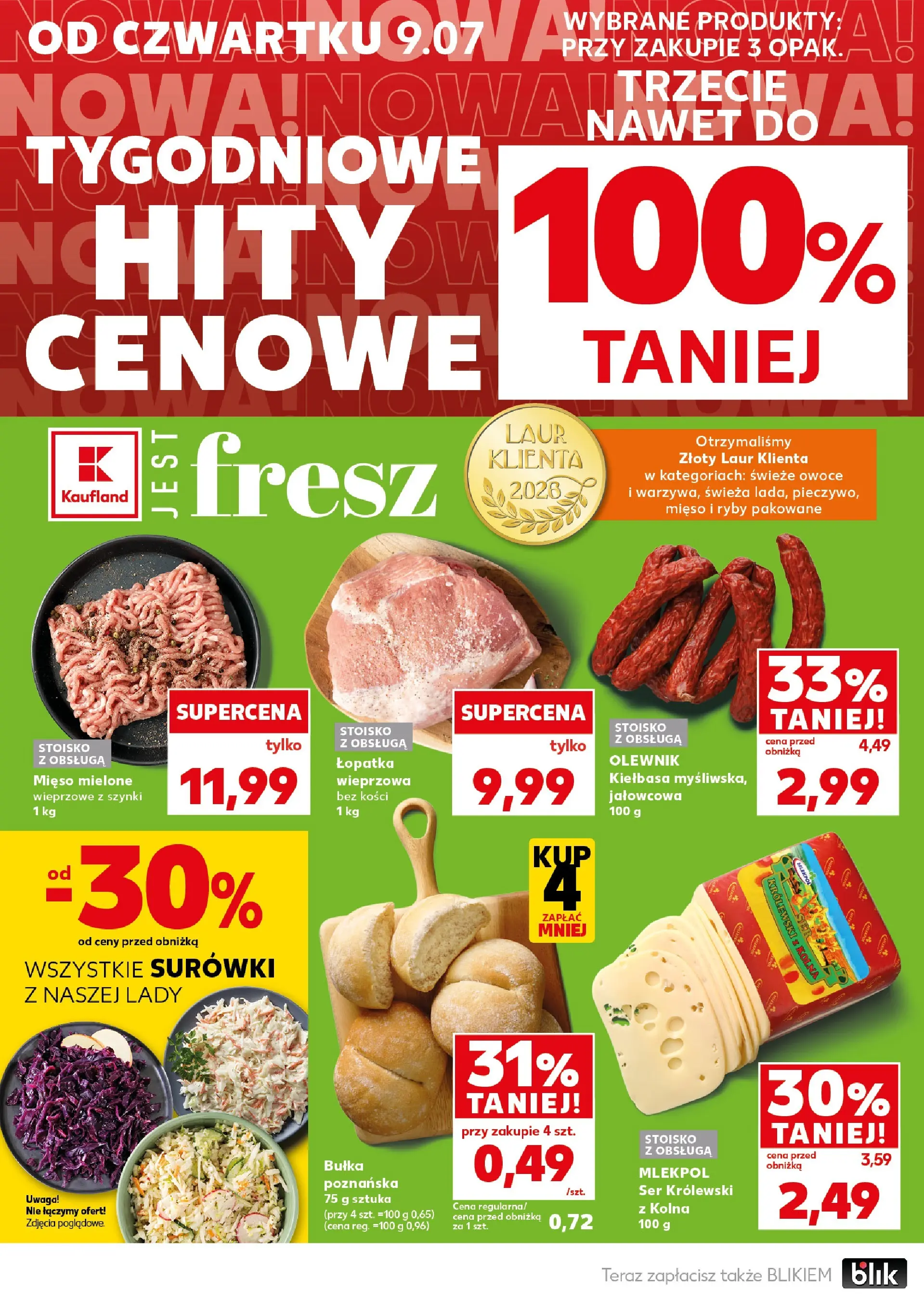 Kaufland gazetka - Mocny start od 13.07.2026 - od jutra PDF | Strona: 8 | Produkty: Mięso mielone, Bułka, Bułka poznańska, Owoce