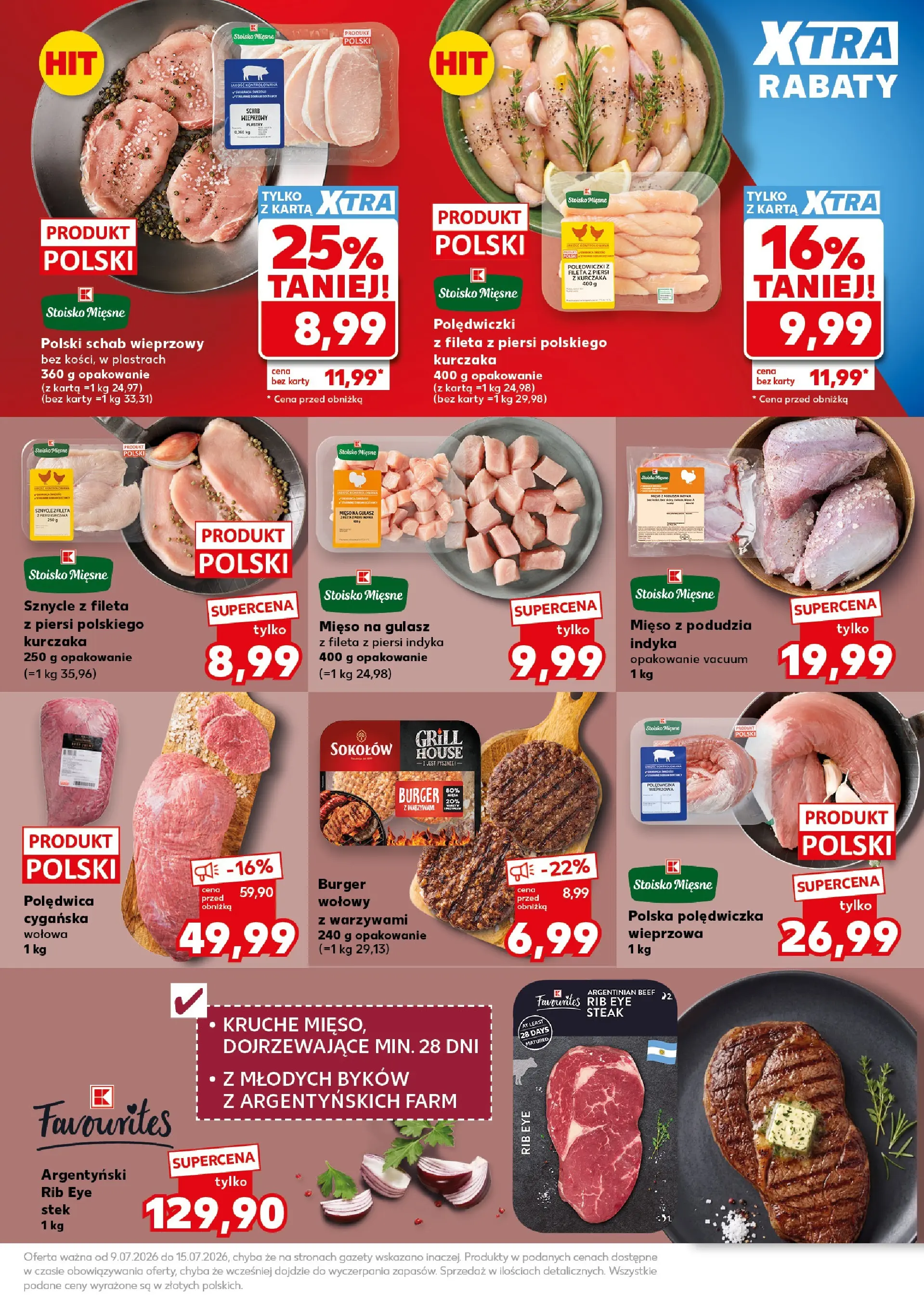 Kaufland gazetka - Mocny start od 13.07.2026 - od jutra PDF | Strona: 29 | Produkty: Karta, Burger wołowy, Piersi, Gulasz