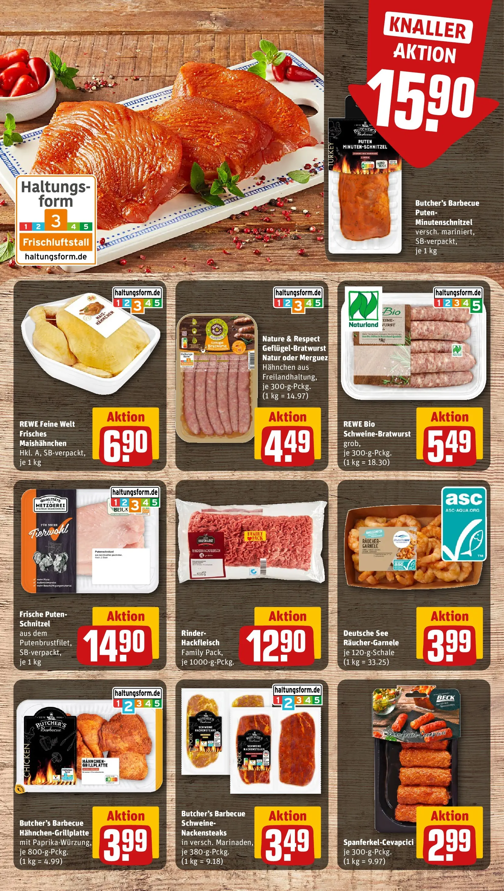 REWE Prospekt ab 13.07.2026 zum Blättern » Angebote | Seite: 8 | Produkte: Hahnchen, Bratwurst, Schnitzel, Hackfleisch