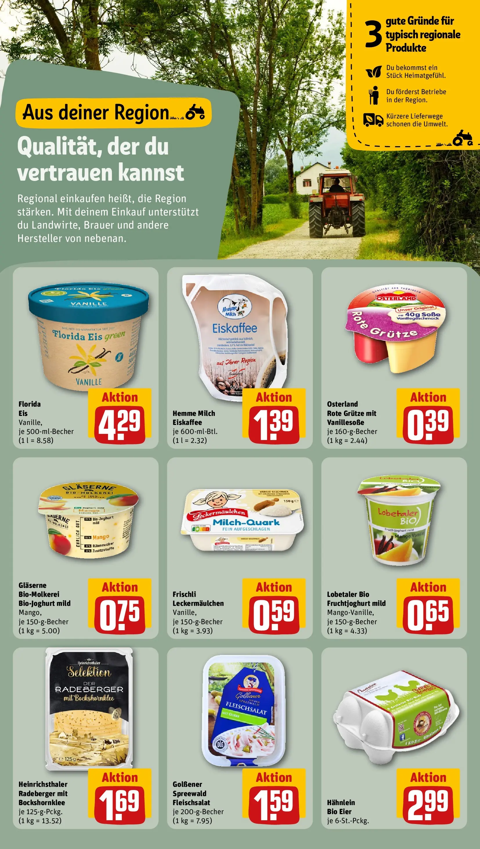 REWE Prospekt ab 13.07.2026 zum Blättern » Angebote | Seite: 16 | Produkte: Eier, Fruchtjoghurt, Soße, Mango
