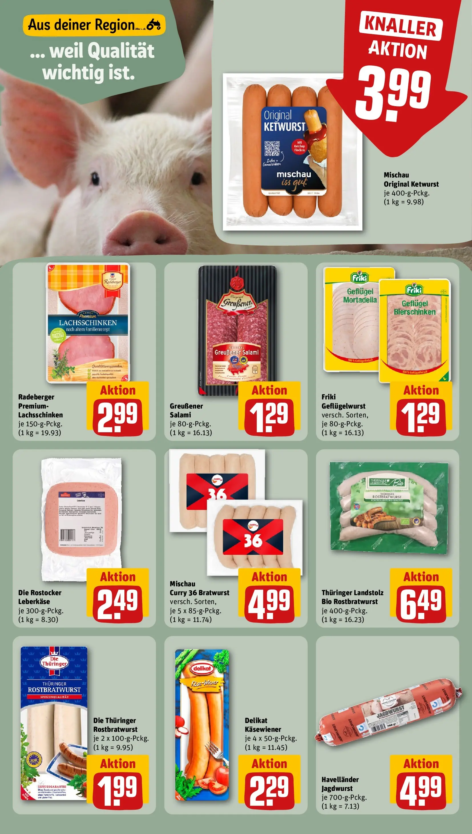 REWE Prospekt ab 13.07.2026 zum Blättern » Angebote | Seite: 17 | Produkte: Bratwurst, Salami, Ketchup, Leberkase