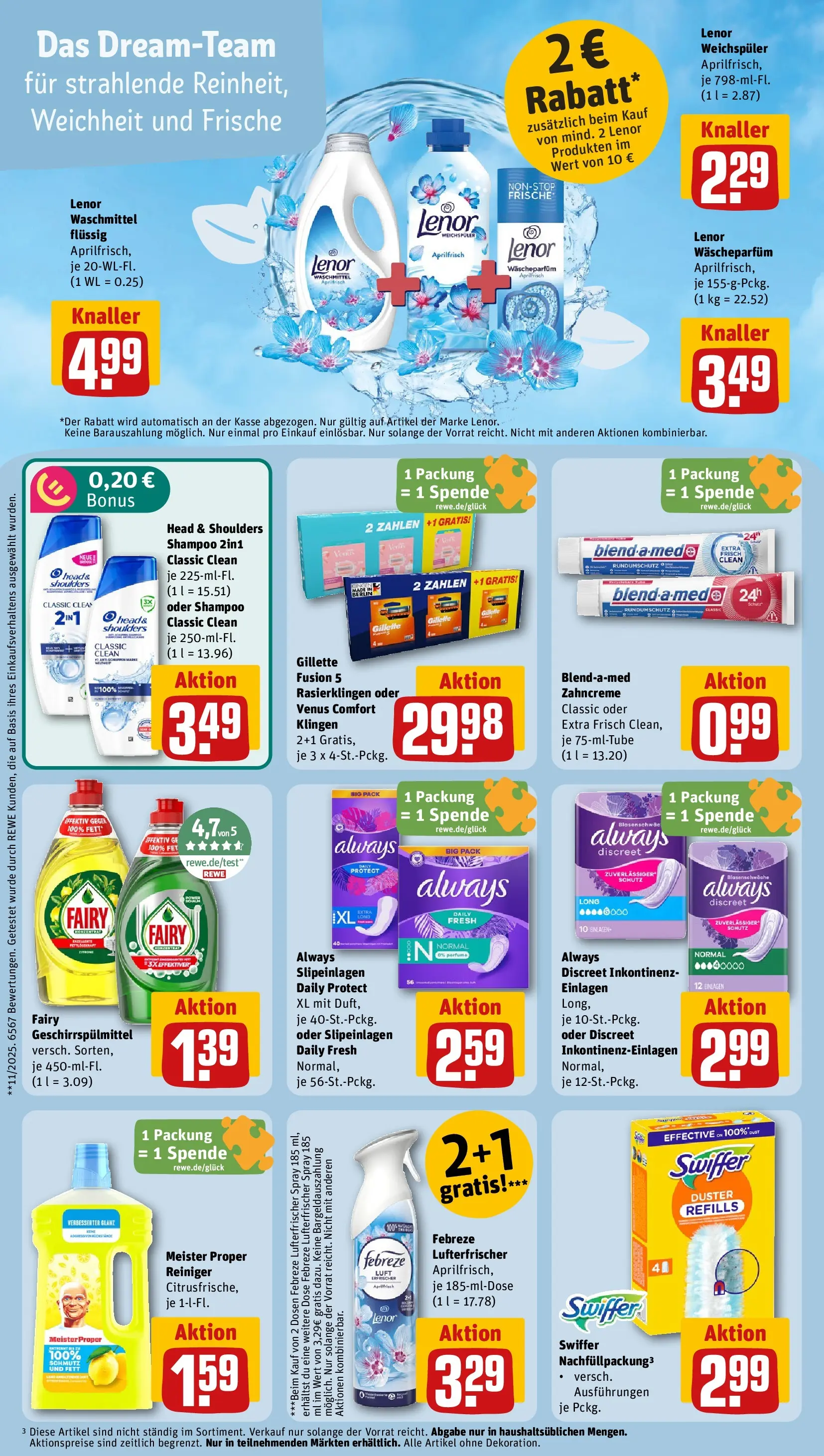 REWE Prospekt ab 12.07.2026 zum Blättern » Angebote | Seite: 23 | Produkte: Lenor, Head & shoulders, Weichspüler, Swiffer