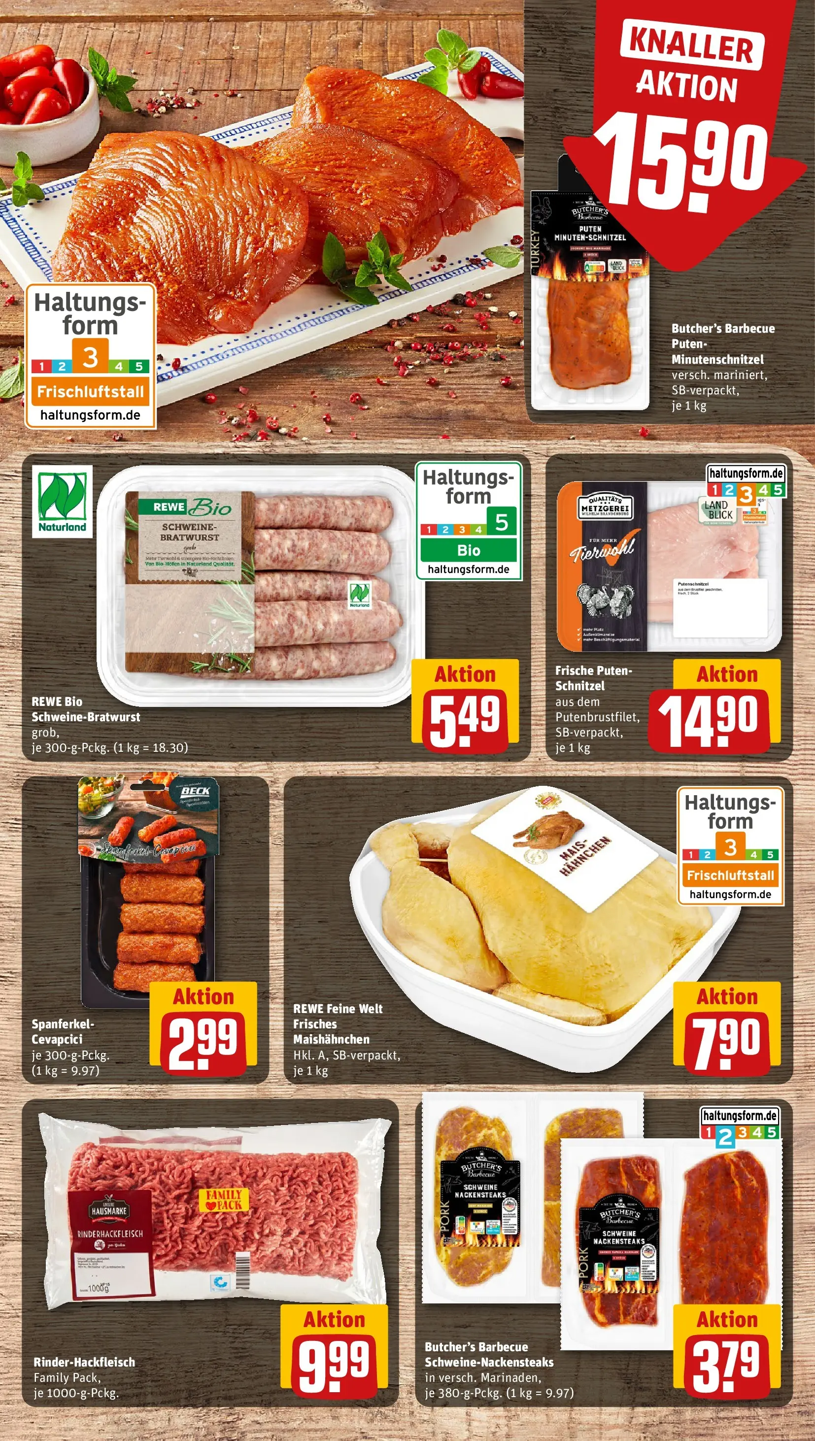 REWE Prospekt ab 13.07.2026 zum Blättern » Angebote | Seite: 9 | Produkte: Hahnchen, Bratwurst, Tür, Schnitzel