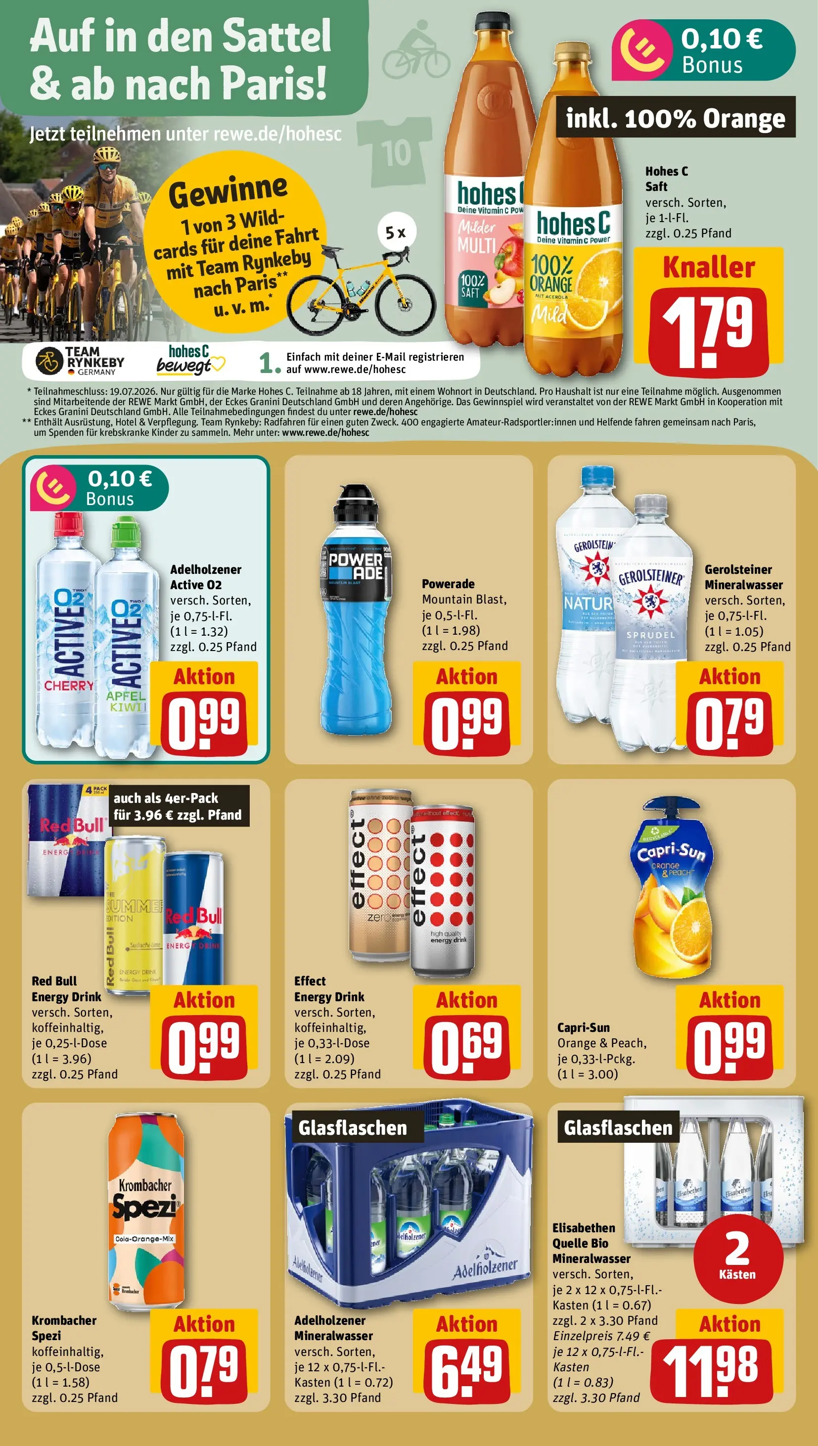 REWE Prospekt ab 13.07.2026 zum Blättern » Angebote | Seite: 16 | Produkte: Energy, Adelholzener, Äpfel, Hohes c