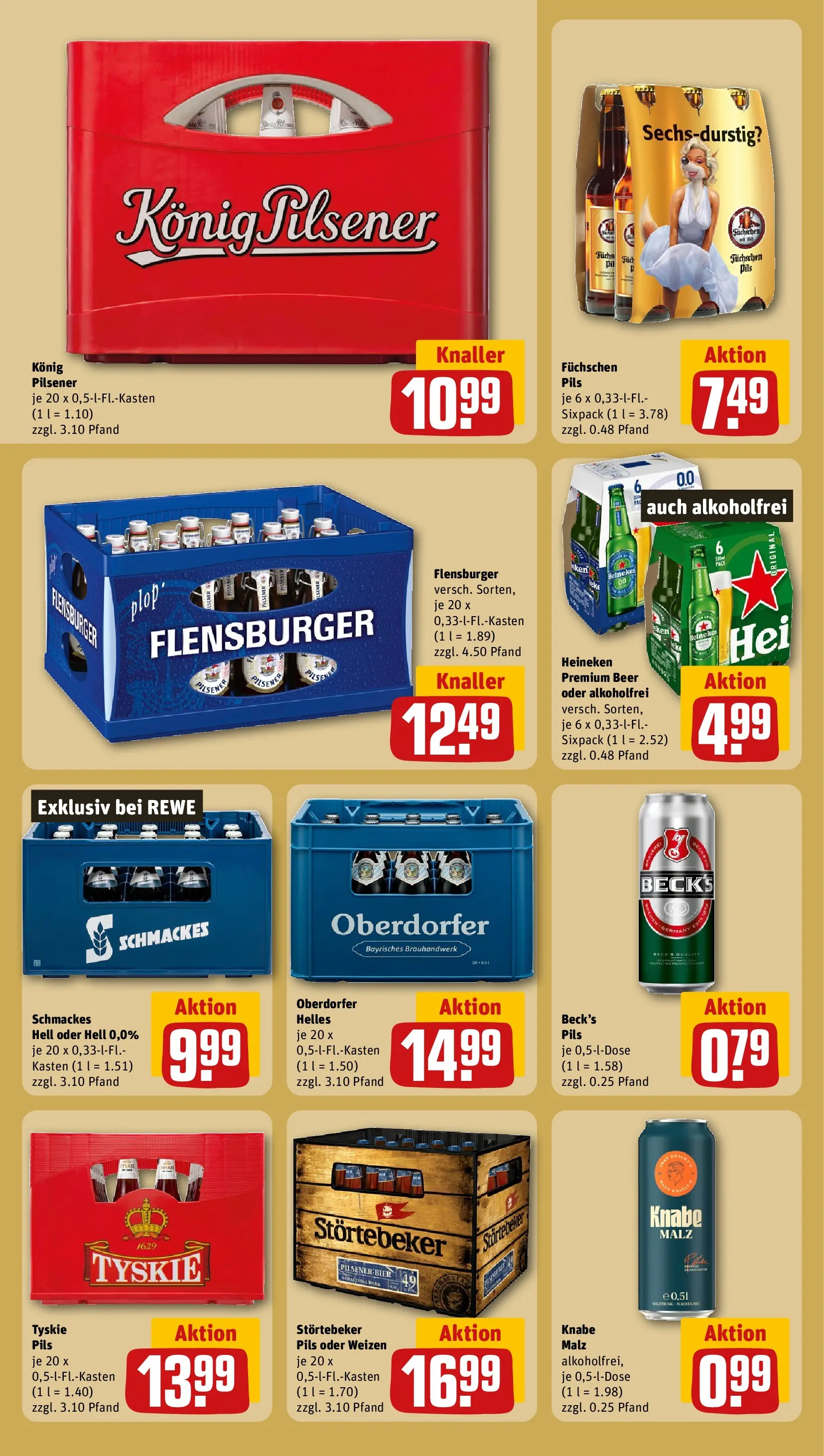REWE Prospekt ab 13.07.2026 zum Blättern » Angebote | Seite: 17 | Produkte: Tyskie, Pils, Flensburger, Heineken