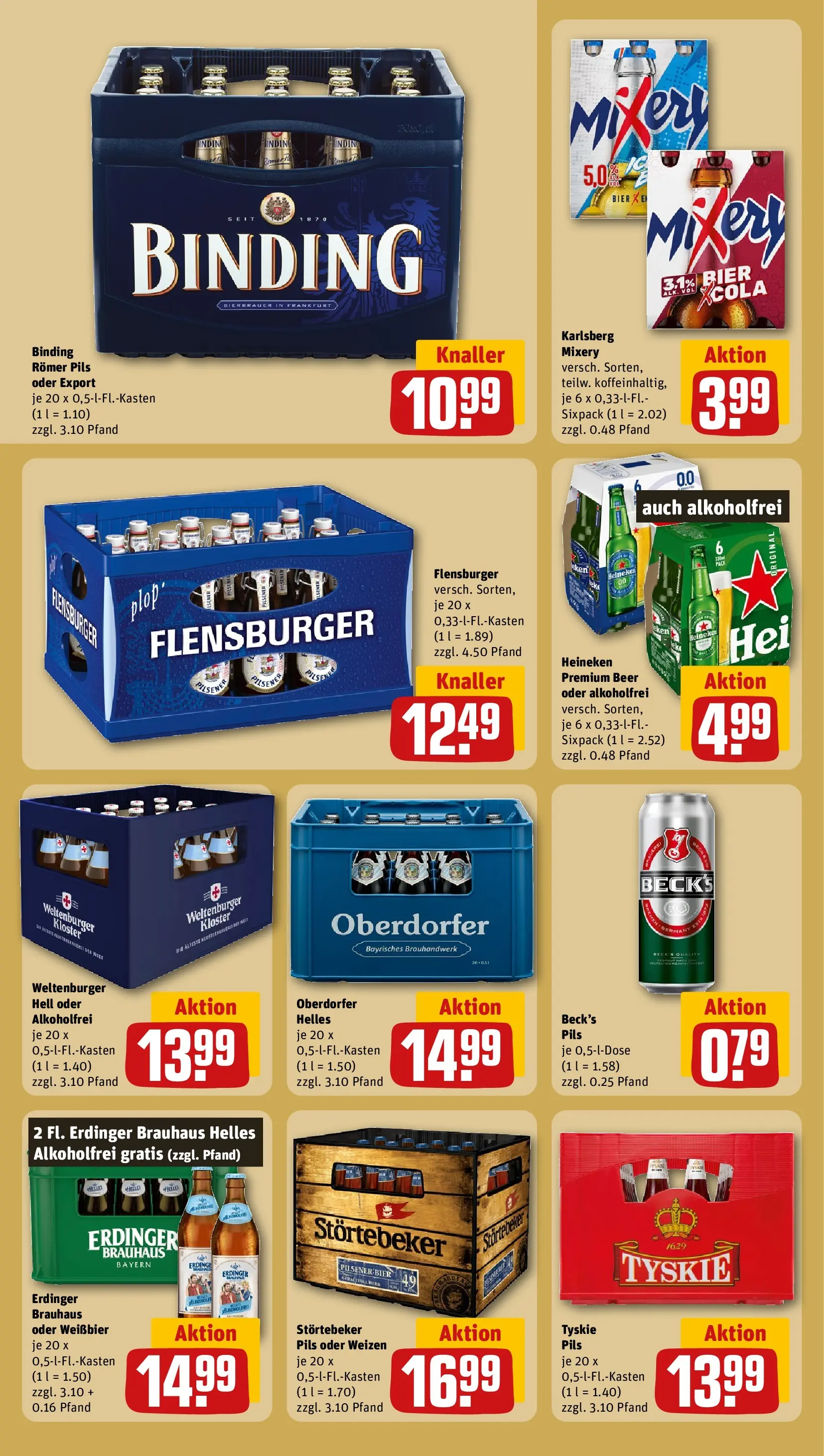 REWE Prospekt ab 13.07.2026 zum Blättern » Angebote | Seite: 17 | Produkte: Tyskie, Erdinger, Pils, Mixery