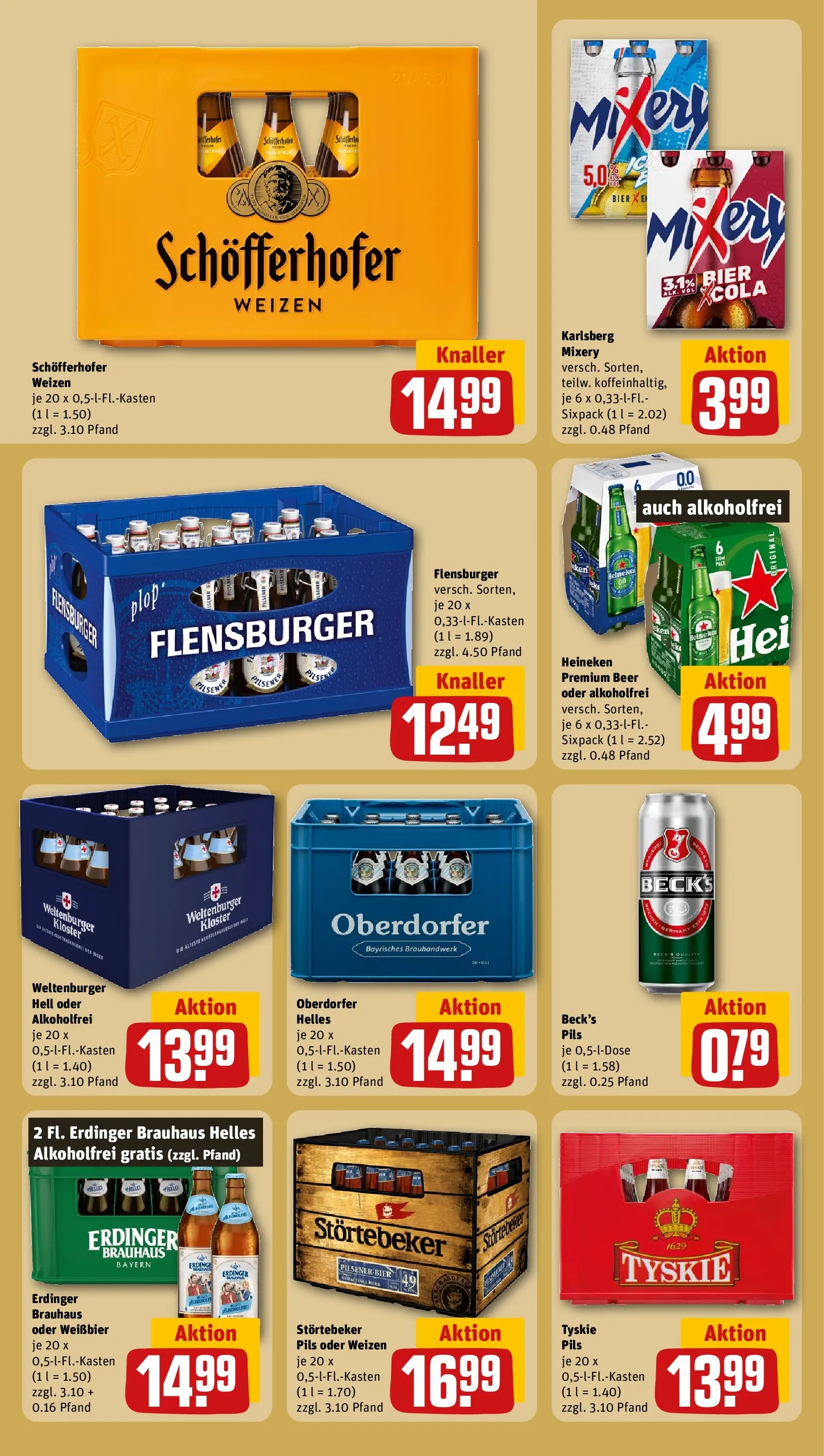 REWE Prospekt ab 13.07.2026 zum Blättern » Angebote | Seite: 17 | Produkte: Tyskie, Erdinger, Pils, Heineken