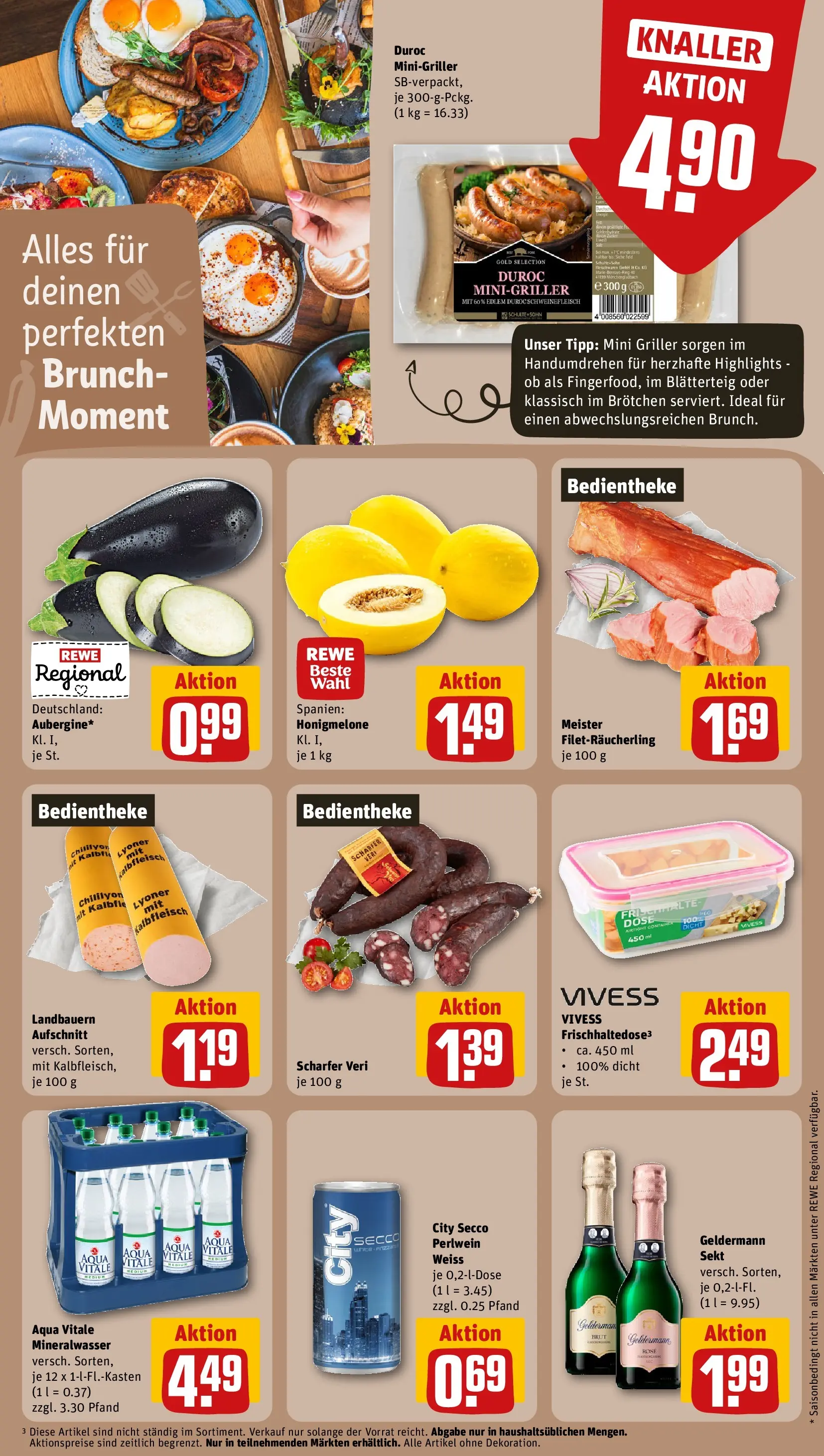 REWE Prospekt ab 12.07.2026 zum Blättern » Angebote | Seite: 14 | Produkte: Mineralwasser, Honigmelone, Schweinefleisch, Griller