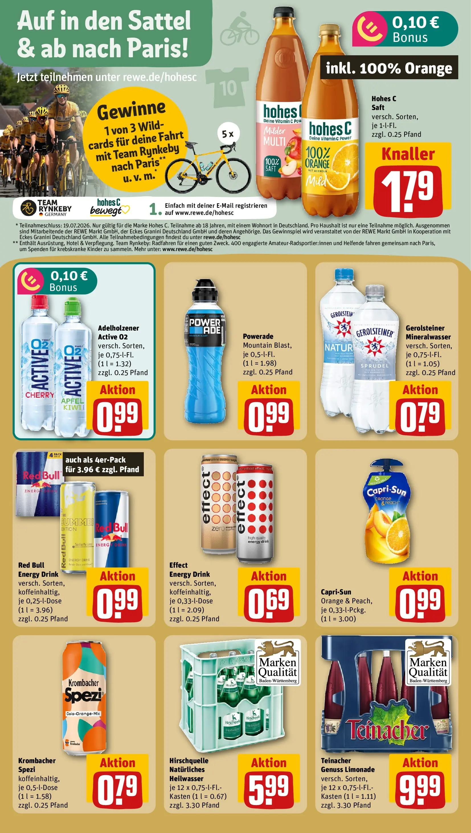 REWE Prospekt ab 12.07.2026 zum Blättern » Angebote | Seite: 18 | Produkte: Adelholzener, Äpfel, Krombacher, Hohes c
