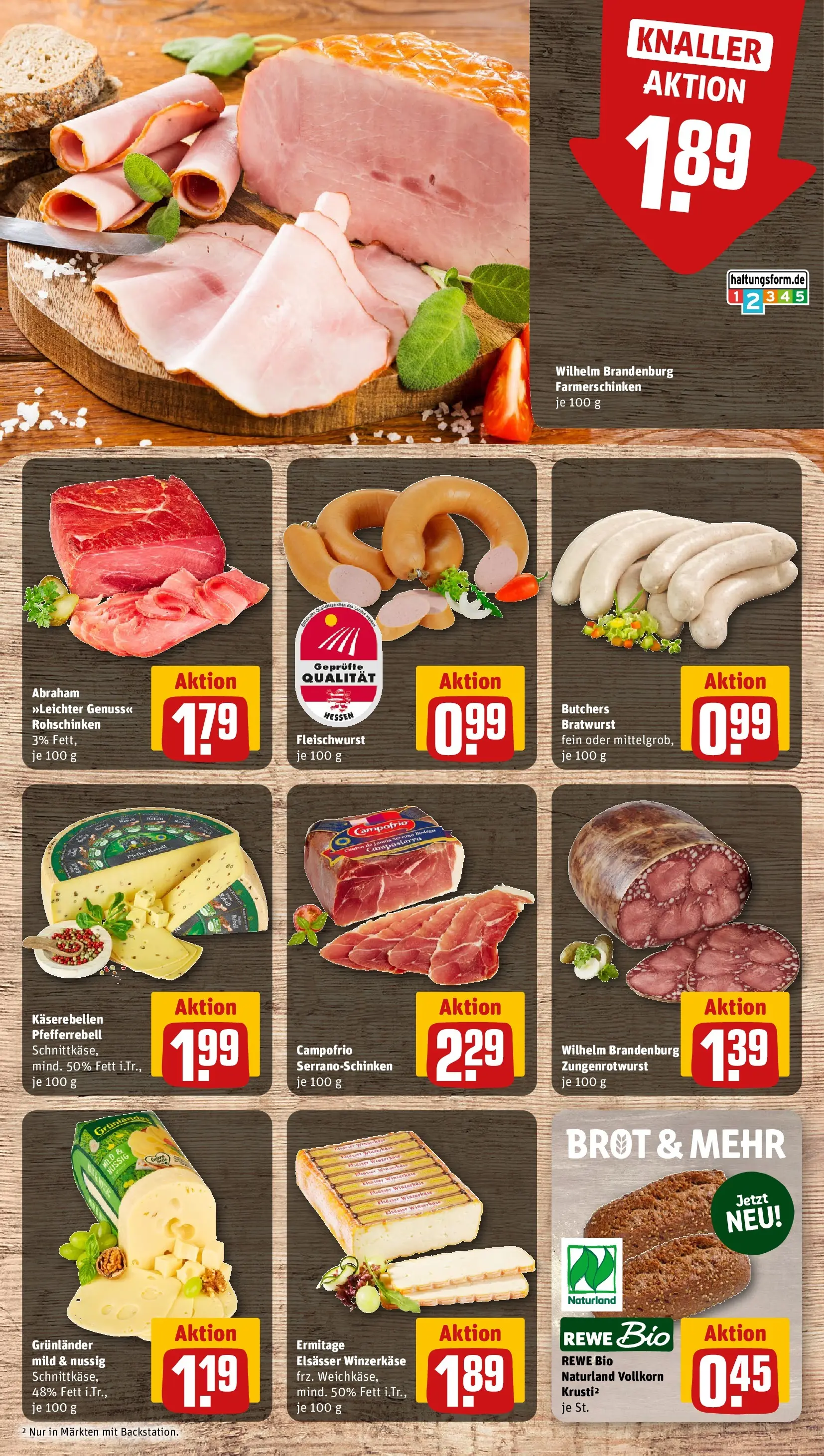REWE Prospekt ab 13.07.2026 zum Blättern » Angebote | Seite: 9 | Produkte: Bratwurst, Grunlander, Brot