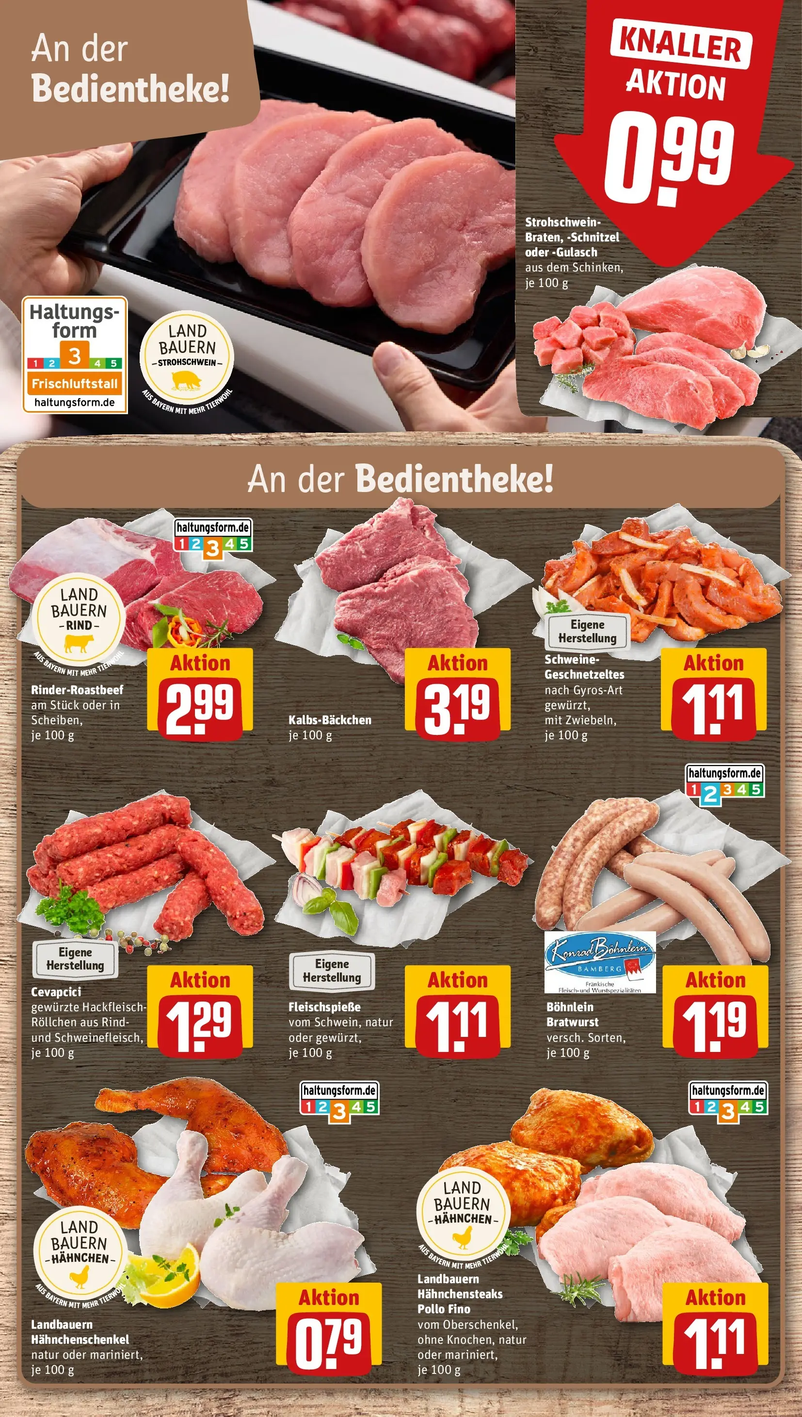 REWE Prospekt ab 13.07.2026 zum Blättern » Angebote | Seite: 8 | Produkte: Bratwurst, Schnitzel, Gulasch, Hackfleisch