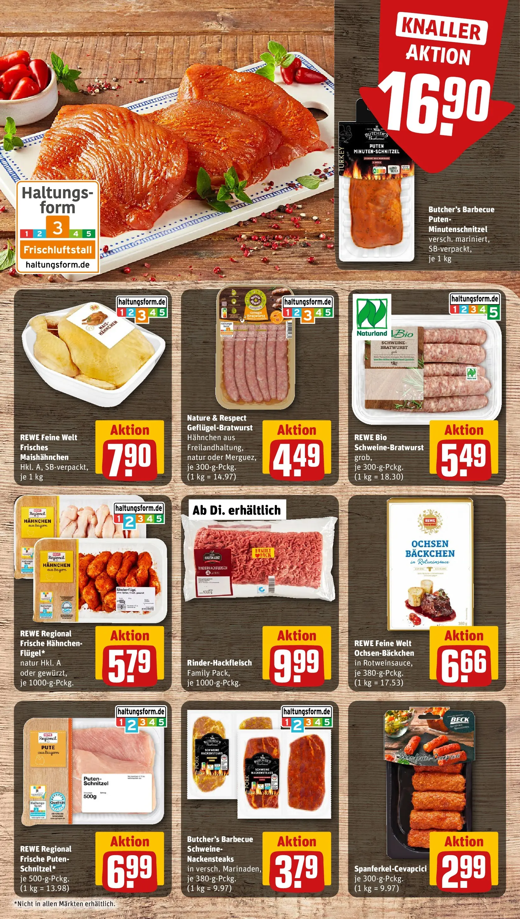 REWE Prospekt ab 12.07.2026 zum Blättern » Angebote | Seite: 9 | Produkte: Nackensteaks, Pute, Bratwurst, Schnitzel