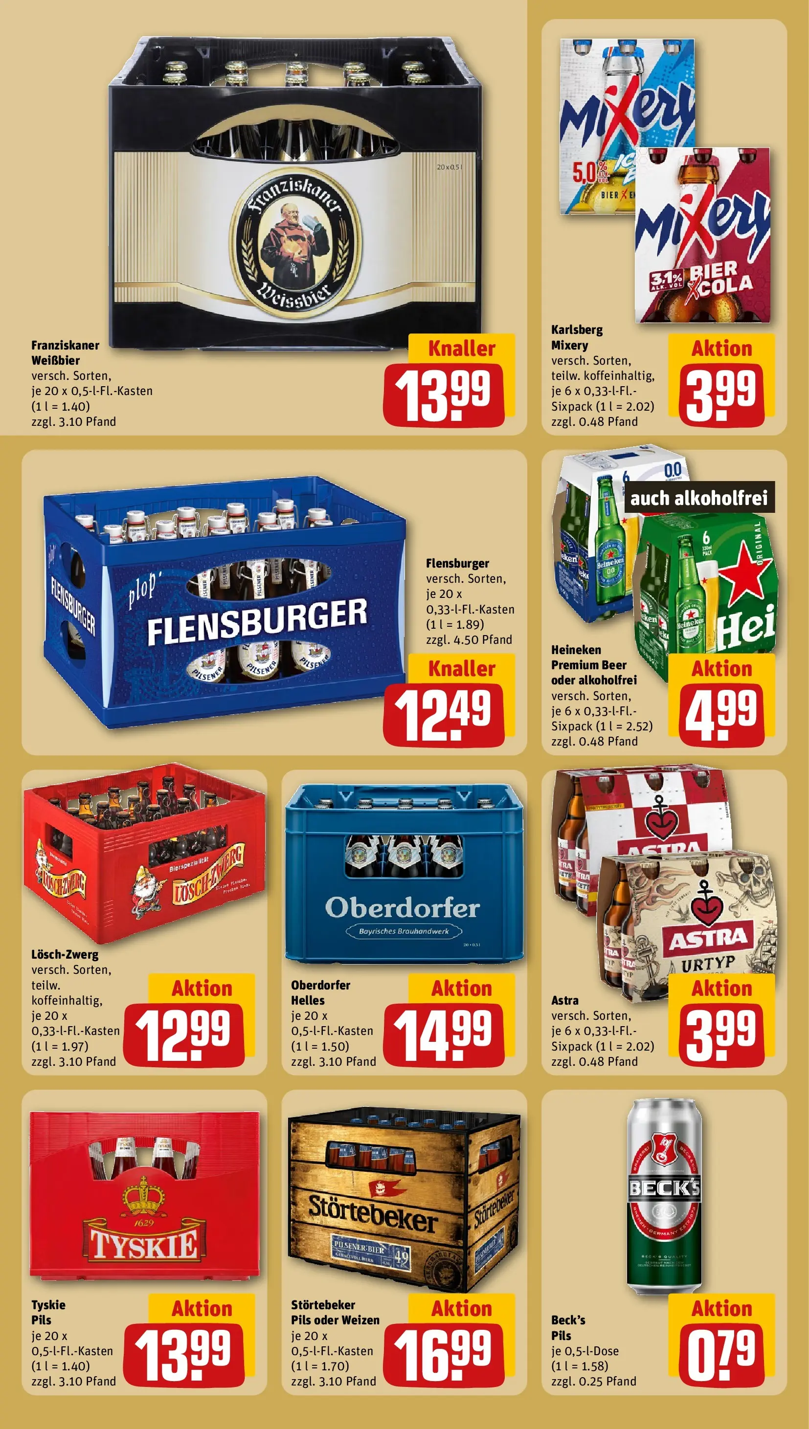 REWE Prospekt ab 13.07.2026 zum Blättern » Angebote | Seite: 21 | Produkte: Tyskie, Bier, Astra, Flensburger