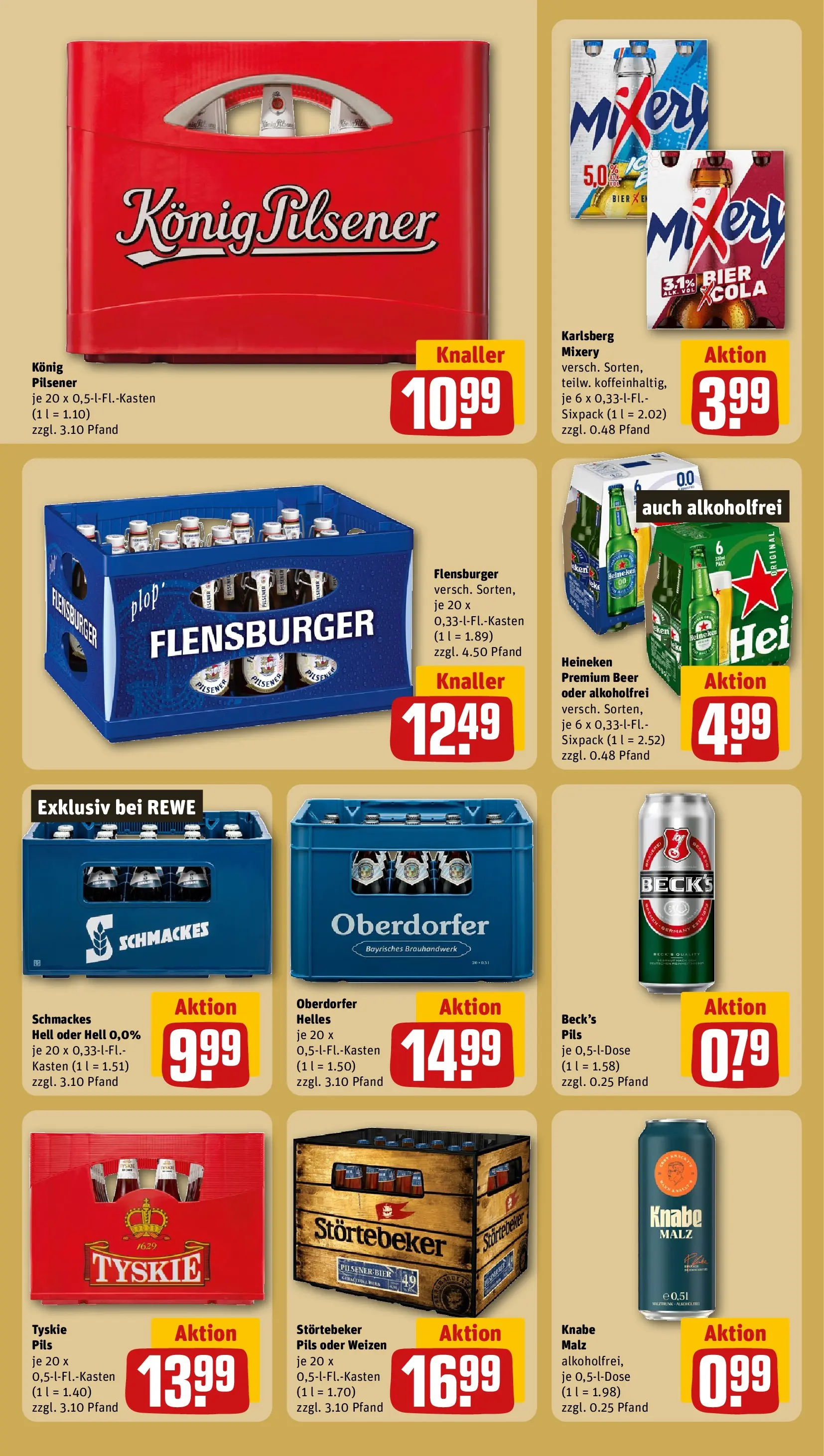 REWE Prospekt ab 13.07.2026 zum Blättern » Angebote | Seite: 21 | Produkte: Tyskie, Pils, Heineken, Mixery