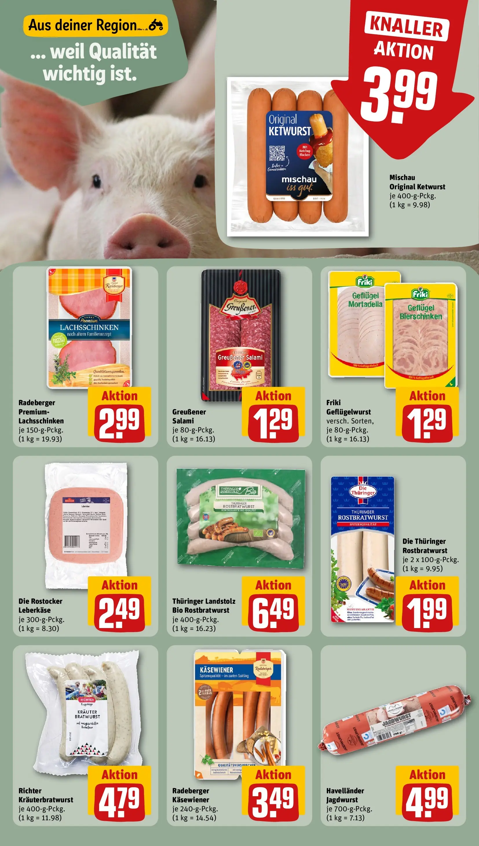 REWE Prospekt ab 13.07.2026 zum Blättern » Angebote | Seite: 15 | Produkte: Bratwurst, Salami, Ketchup, Leberkase