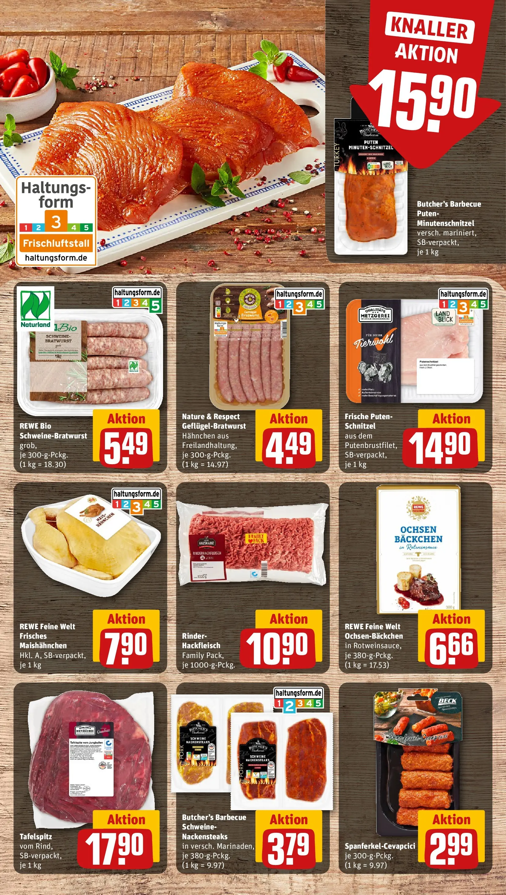 REWE Prospekt ab 13.07.2026 zum Blättern » Angebote | Seite: 8 | Produkte: Tafelspitz, Bratwurst, Schnitzel, Hackfleisch