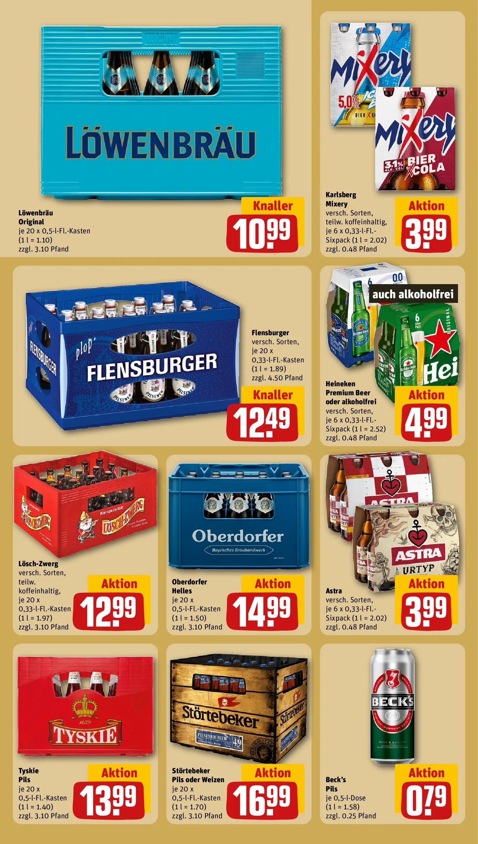 REWE Prospekt ab 13.07.2026 zum Blättern » Angebote | Seite: 19 | Produkte: Tyskie, Pils, Heineken, Mixery