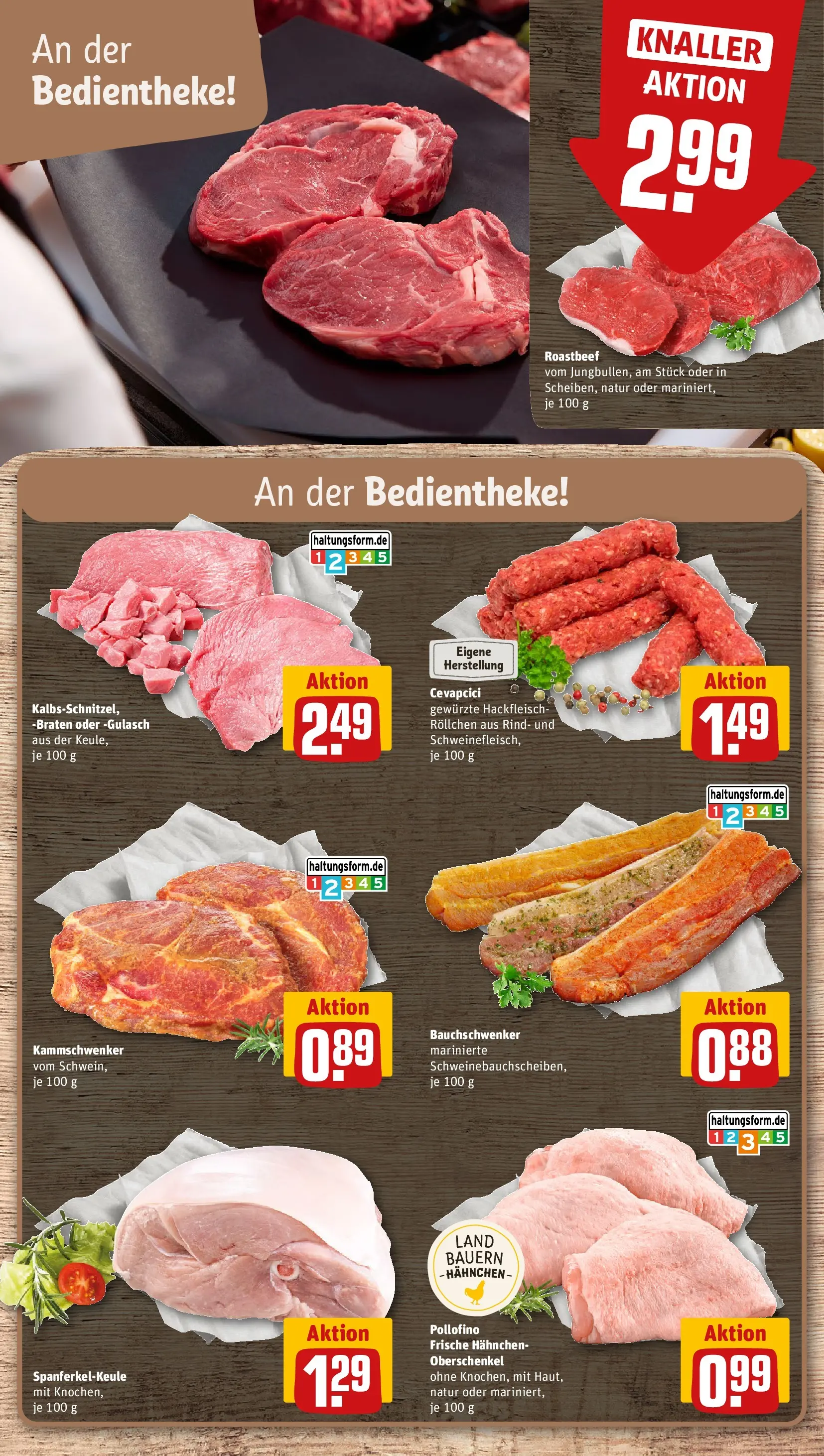 REWE Prospekt ab 13.07.2026 zum Blättern » Angebote | Seite: 8 | Produkte: Hahnchen, Roastbeef, Gulasch, Hackfleisch