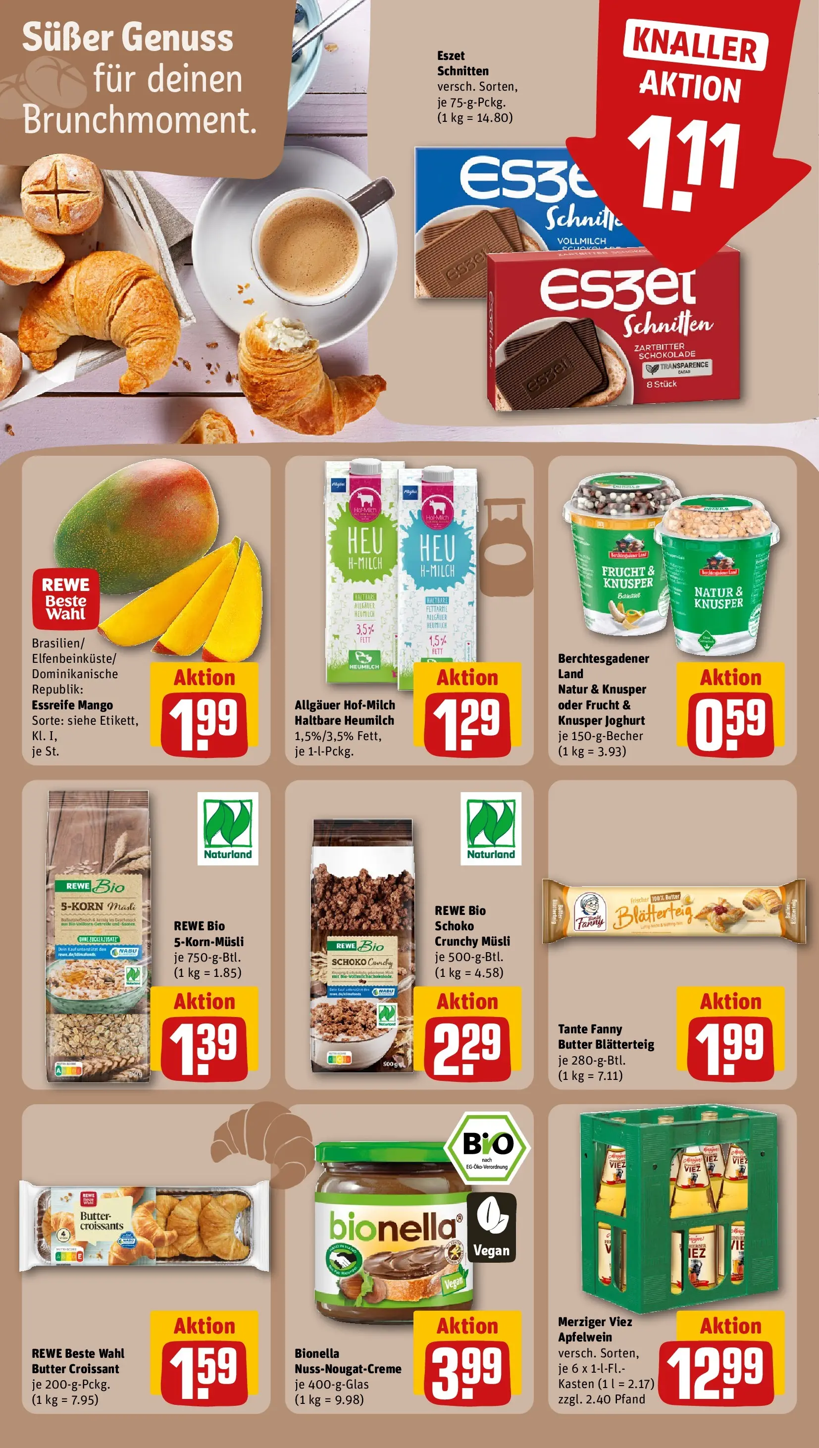 REWE Prospekt ab 13.07.2026 zum Blättern » Angebote | Seite: 18 | Produkte: Butter, Schokolade, Croissant, Zucker