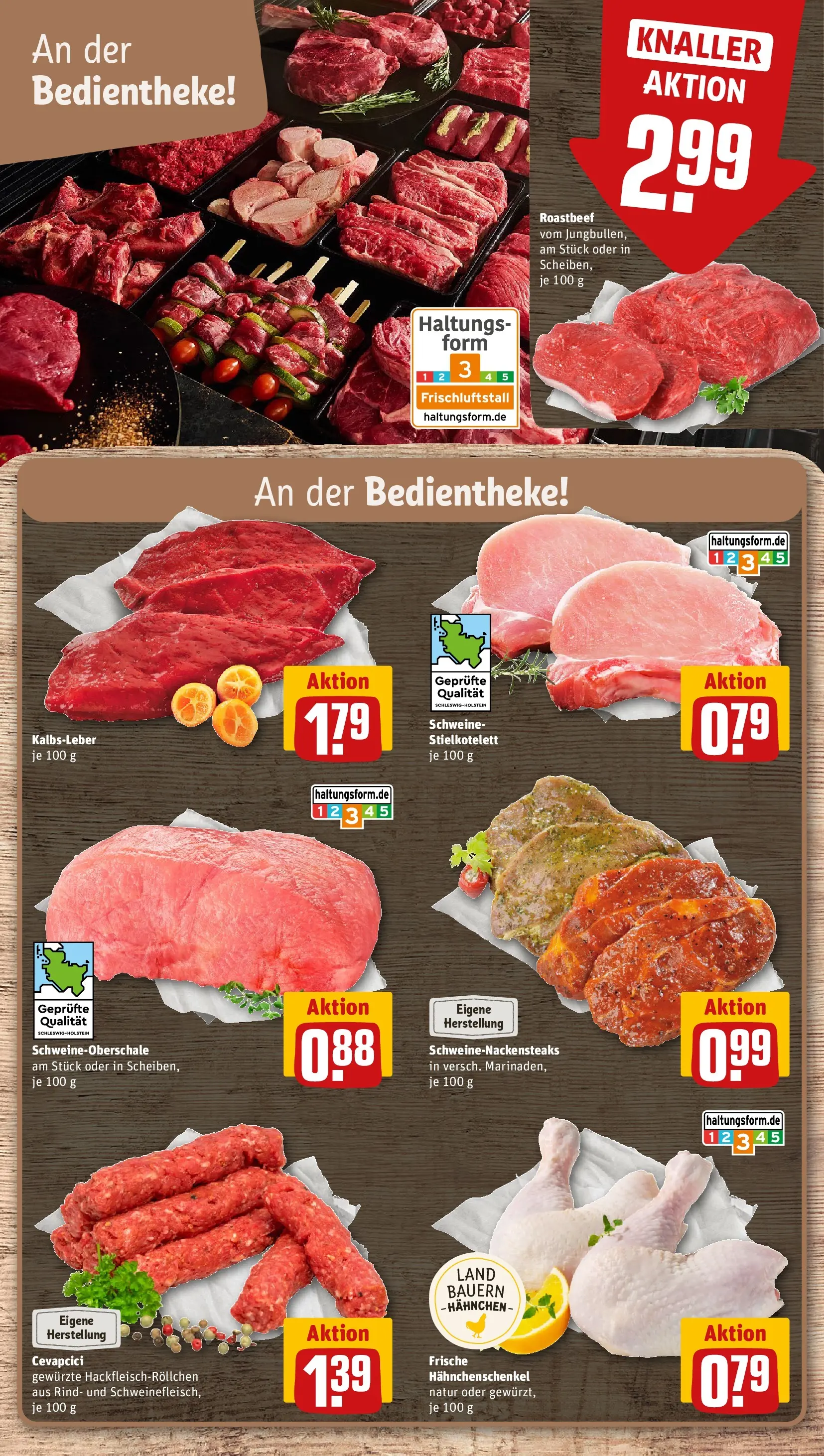 REWE Prospekt ab 13.07.2026 zum Blättern » Angebote | Seite: 8 | Produkte: Hahnchen, Cevapcici, Roastbeef, Kalbsleber