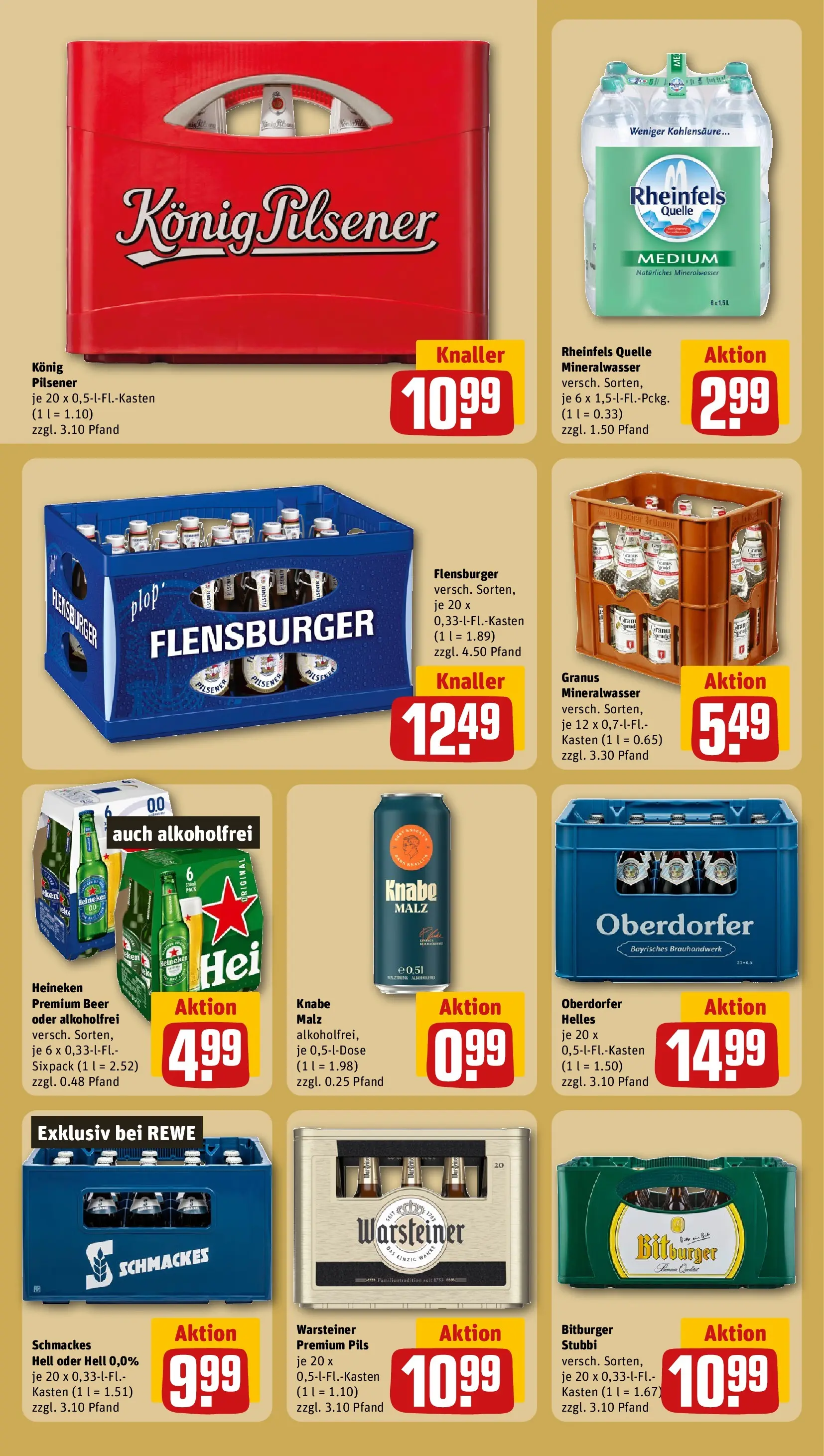 REWE Prospekt ab 13.07.2026 zum Blättern » Angebote | Seite: 17 | Produkte: Bitburger, Pils, Flensburger, Rheinfels quelle