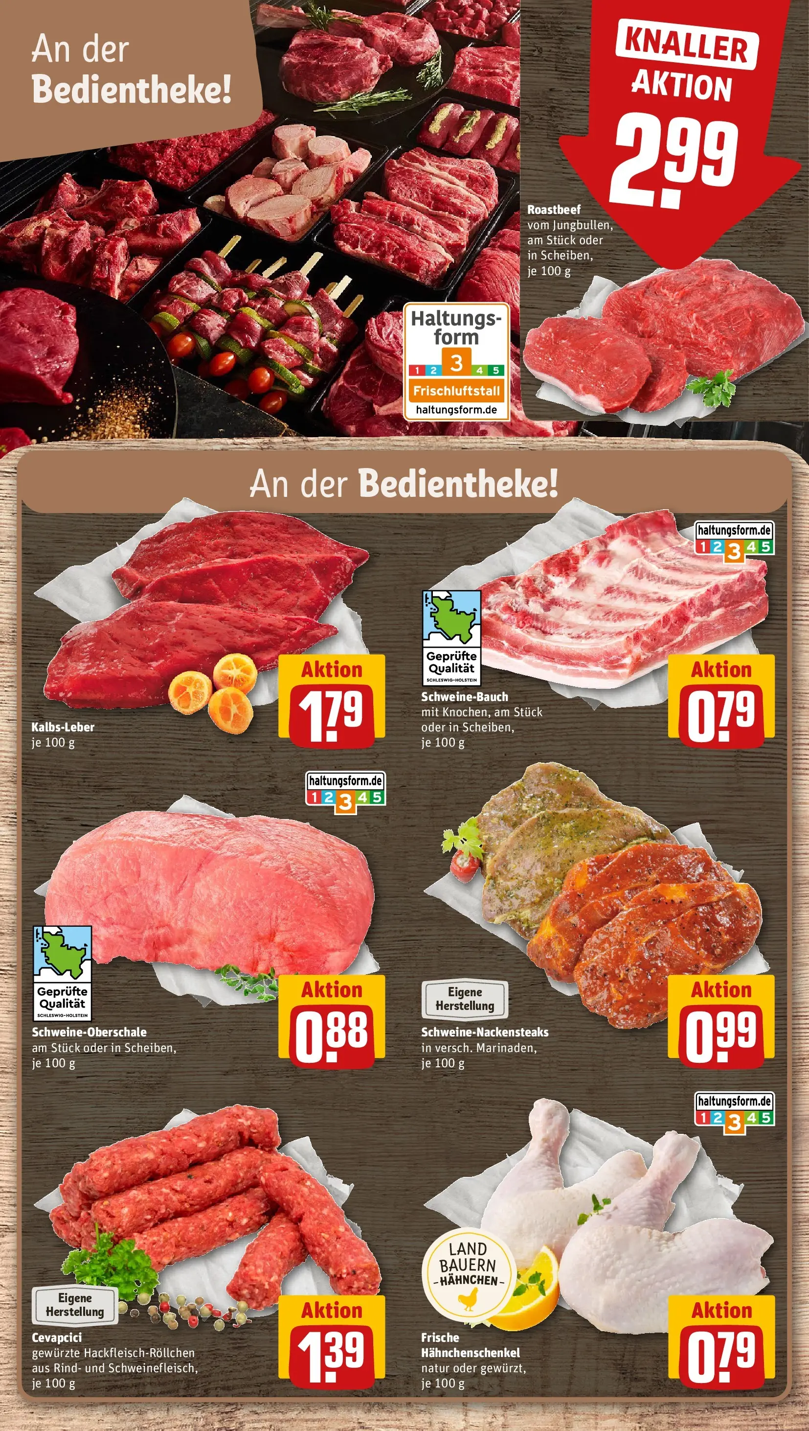 REWE Prospekt ab 13.07.2026 zum Blättern » Angebote | Seite: 8 | Produkte: Hahnchen, Hahnchenschenkel, Schweinebauch, Roastbeef