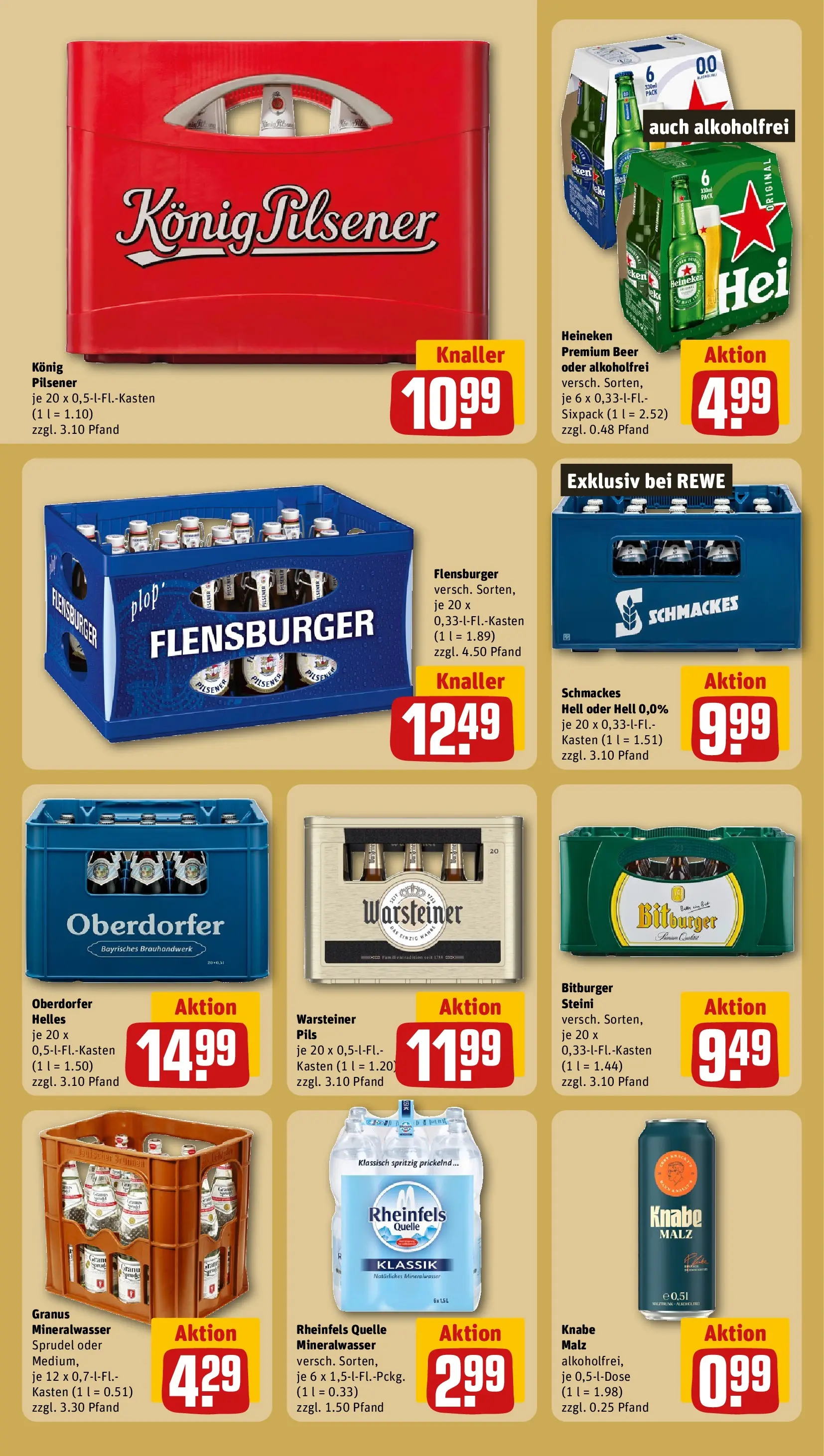 REWE Prospekt ab 13.07.2026 zum Blättern » Angebote | Seite: 17 | Produkte: Pils, Mineralwasser, Flensburger, Warsteiner