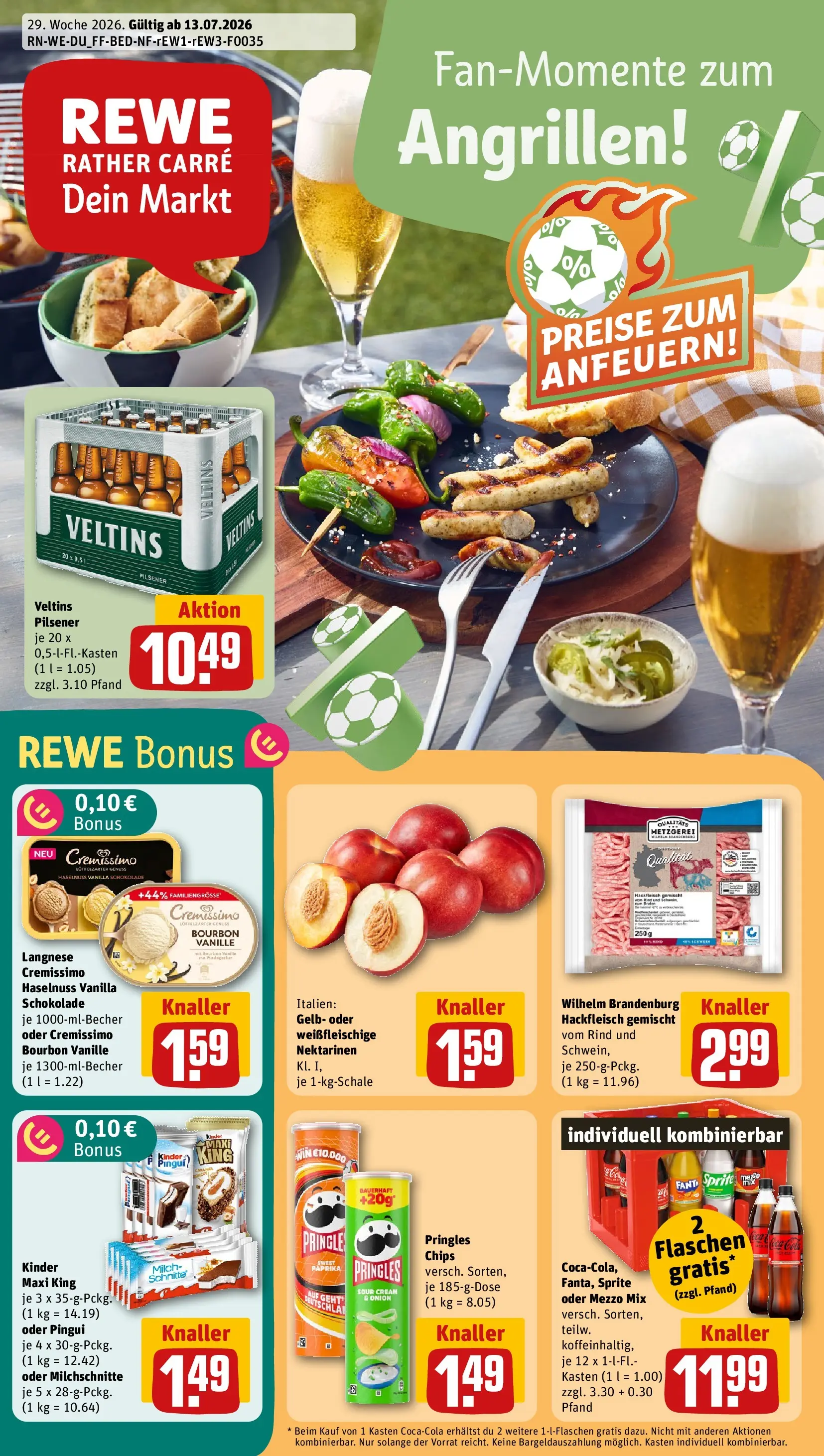 REWE Prospekt ab 13.07.2026 zum Blättern » Angebote | Seite: 1 | Produkte: Cremissimo, Mezzo mix, Fanta, Paprika