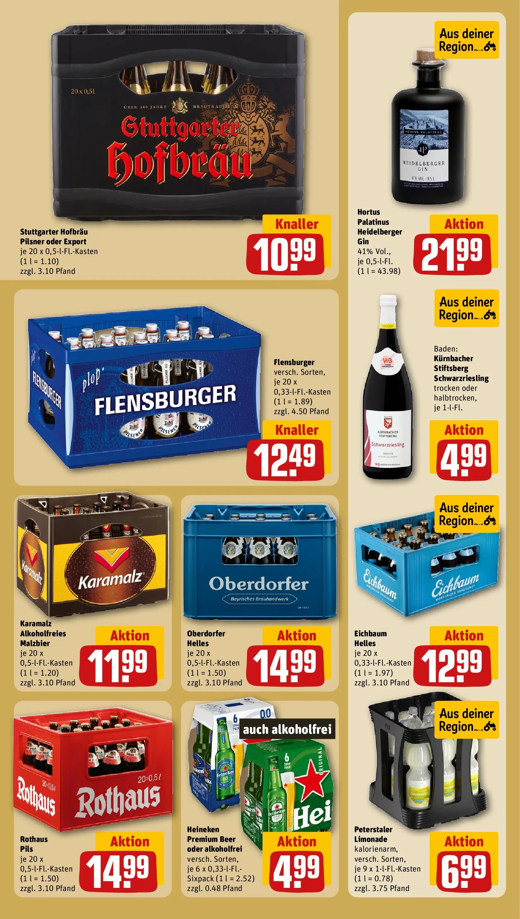 REWE Prospekt ab 13.07.2026 zum Blättern » Angebote | Seite: 21 | Produkte: Pils, Limonade, Flensburger, Heineken
