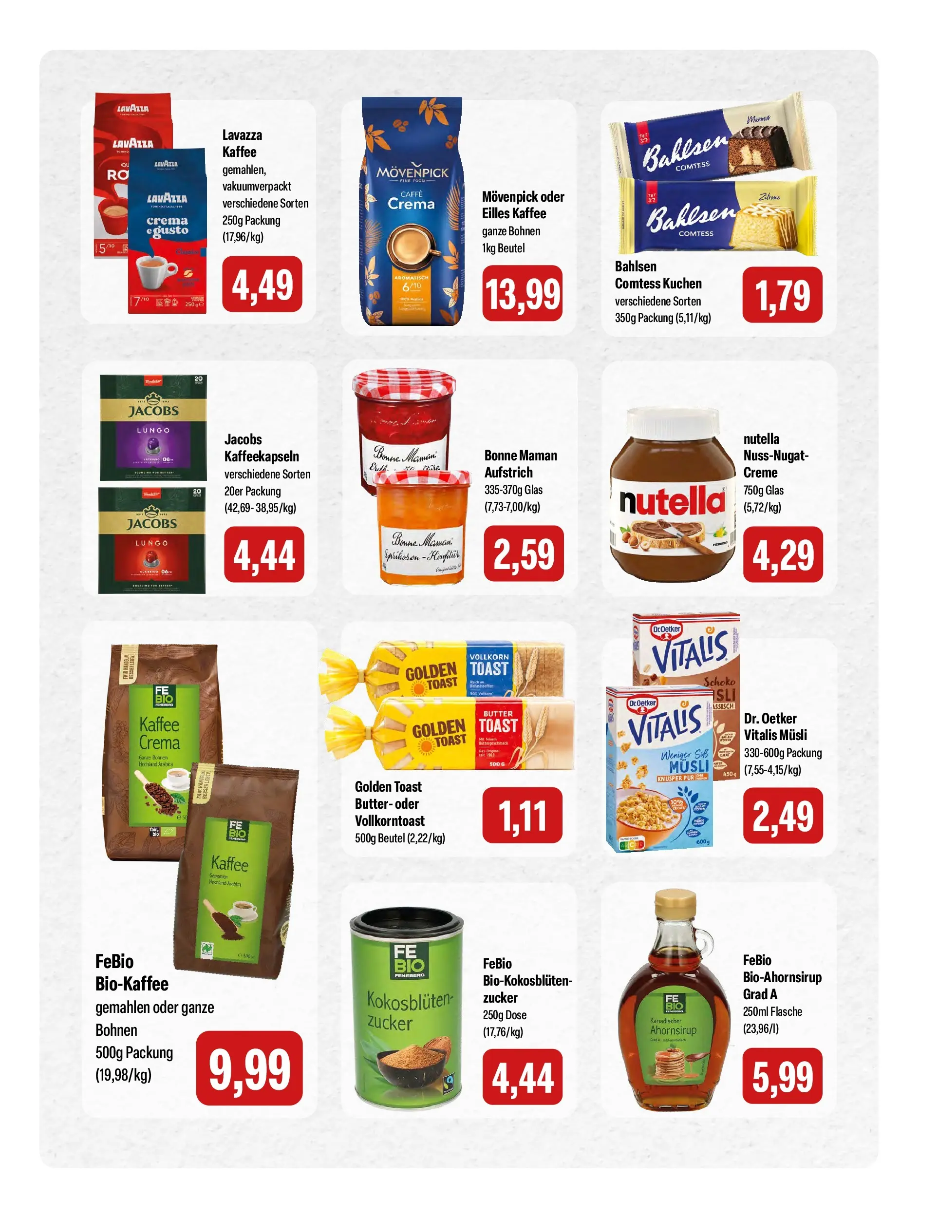 Feneberg Aktuelle Angebote (ab 16.07.2026) zum Blättern | Seite: 11 | Produkte: Kaffee, Toast, Nutella, Zucker