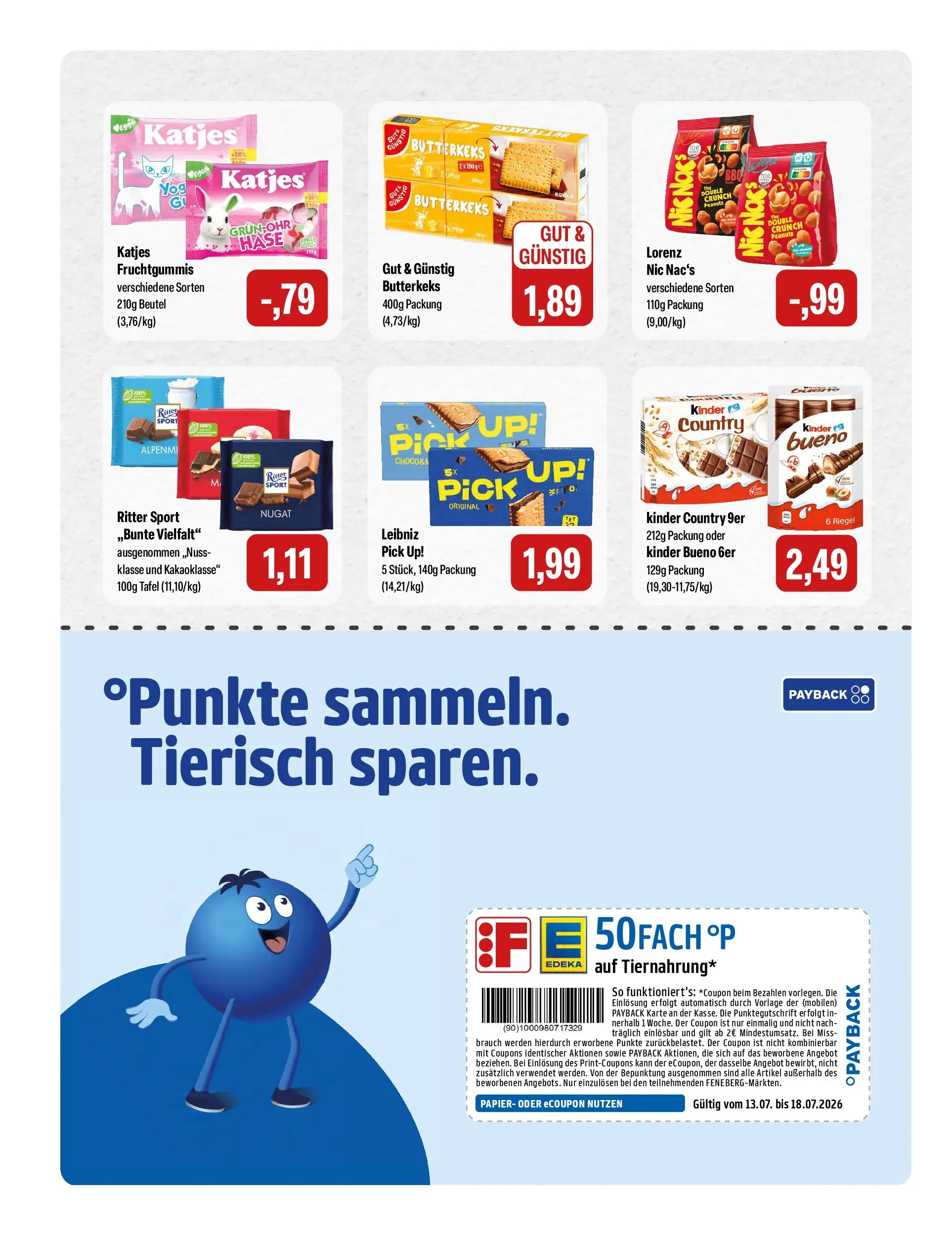 Feneberg Aktuelle Angebote (ab 16.07.2026) zum Blättern | Seite: 14 | Produkte: Ritter sport, Katjes, Kinder bueno, Kinder country