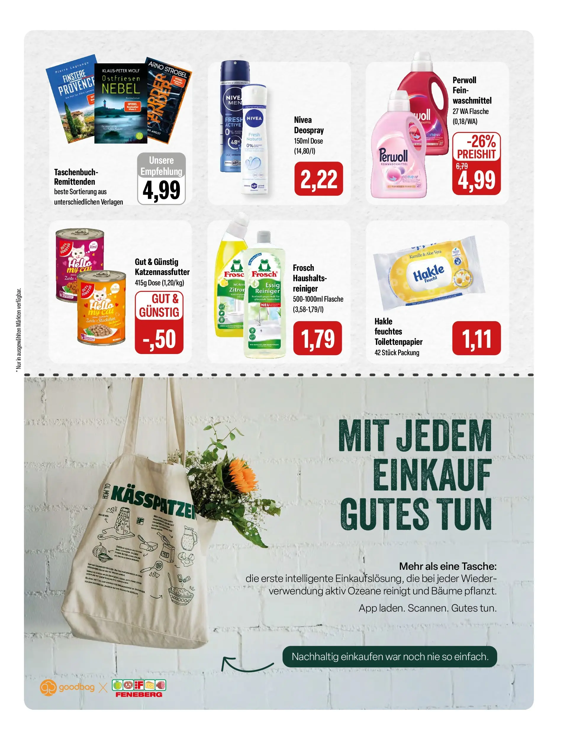 Feneberg Aktuelle Angebote (ab 16.07.2026) zum Blättern | Seite: 15 | Produkte: Tasche, Öl, Perwoll, Deospray