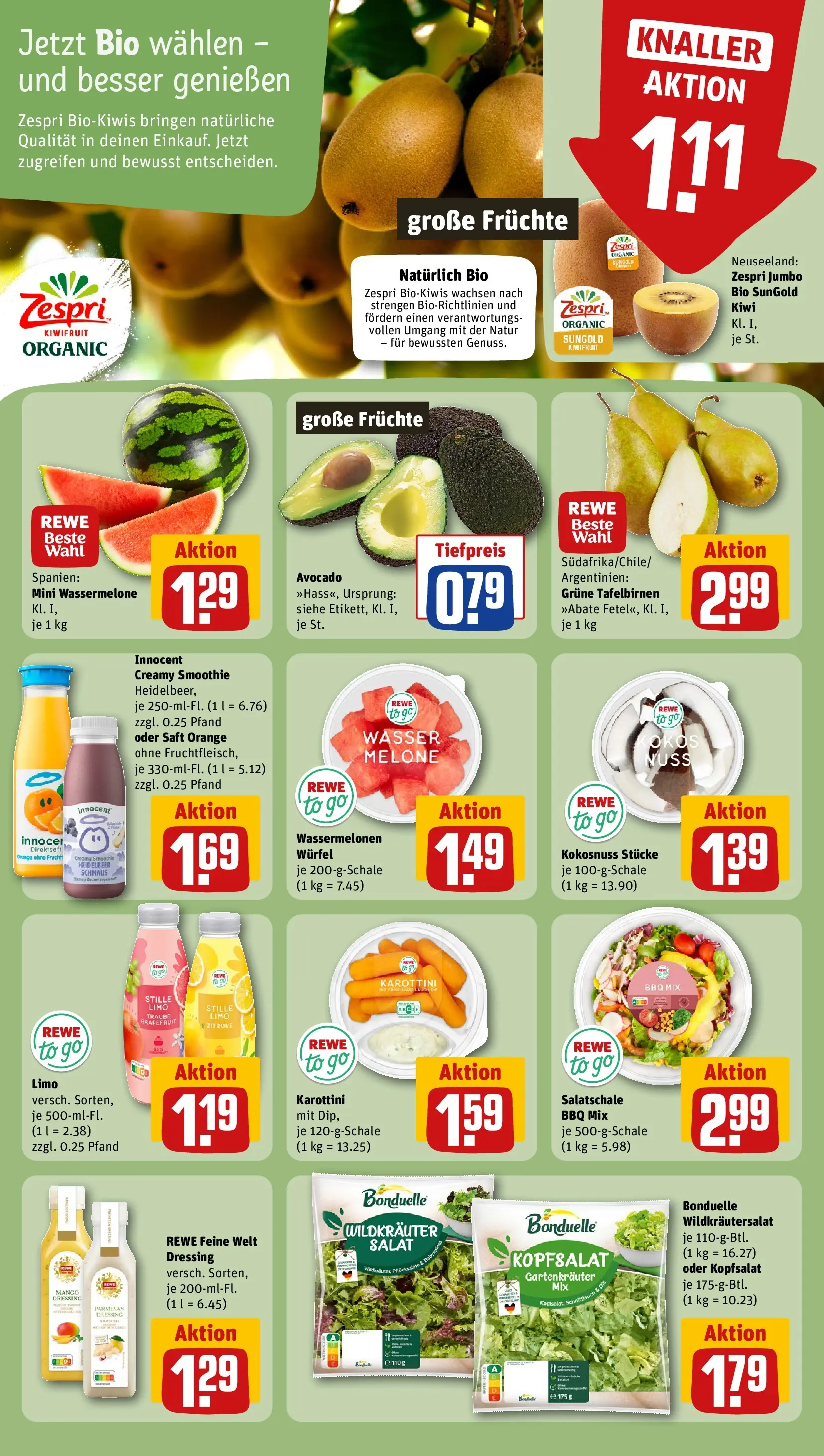 REWE Prospekt ab 13.07.2026 zum Blättern » Angebote | Seite: 4 | Produkte: Grapefruit, Wasser, Zitrone, Melone